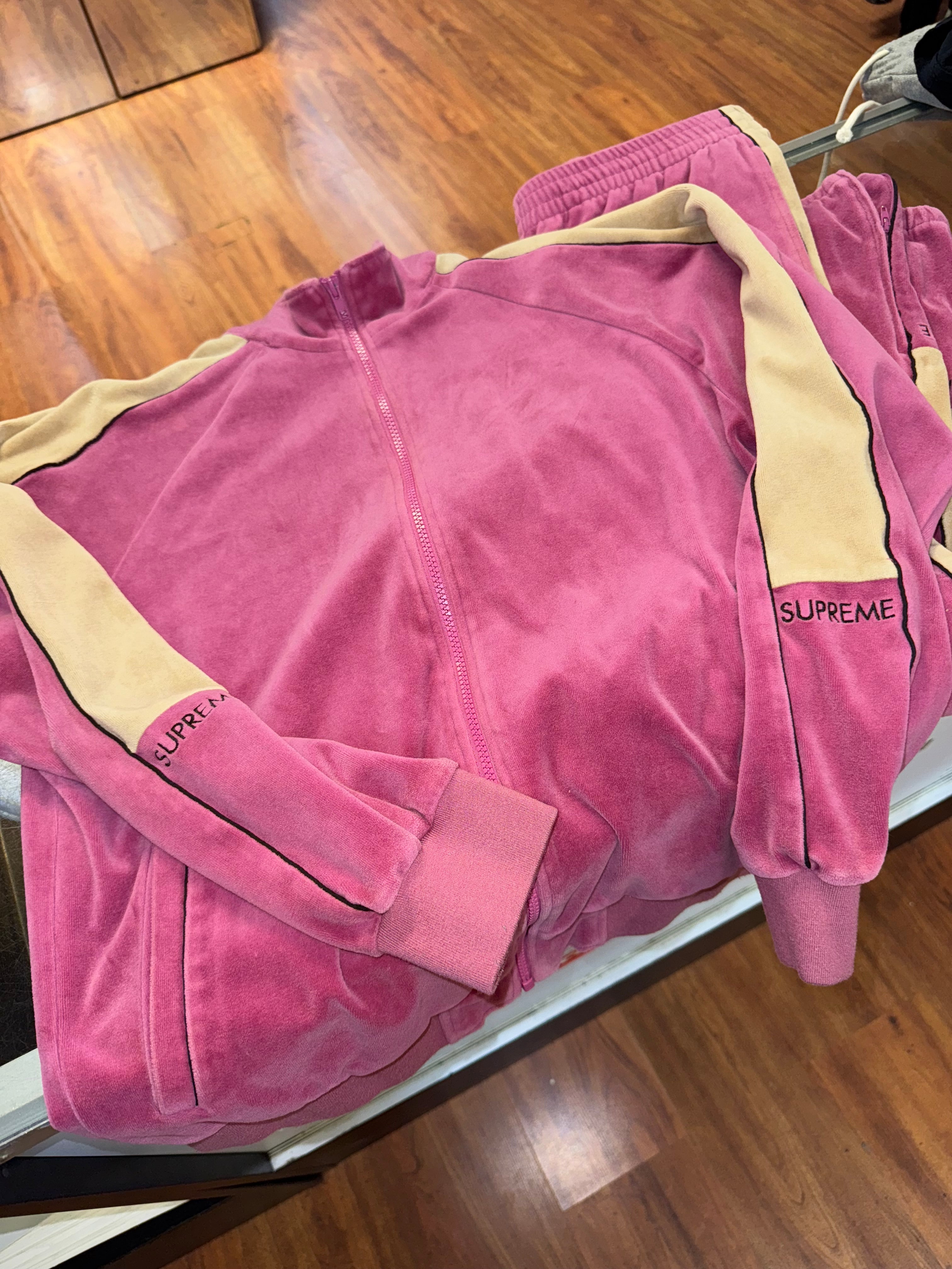 Size M Supreme Velour Full Tracksuit “Rose Brown”