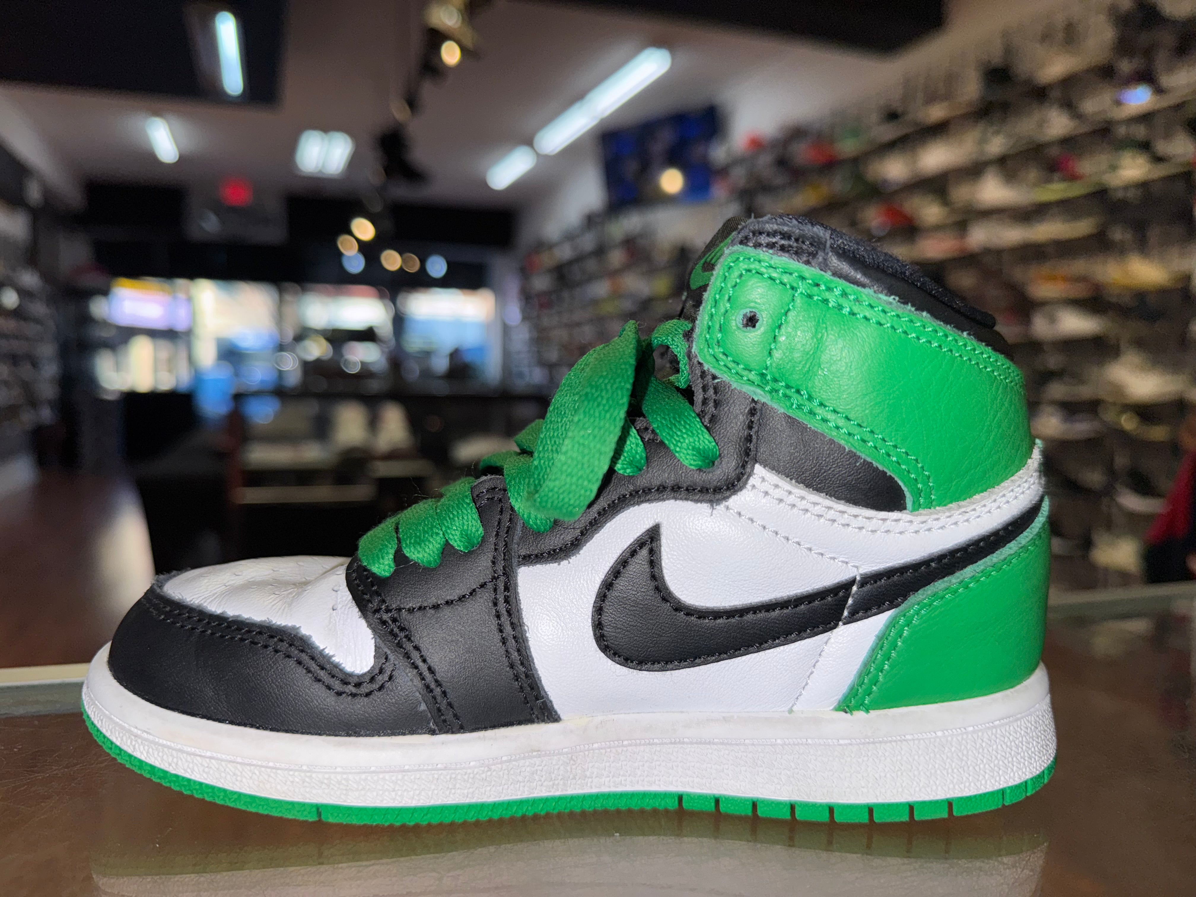 Size 12.5C Air Jordan 1 "Lucky Green" (PS)