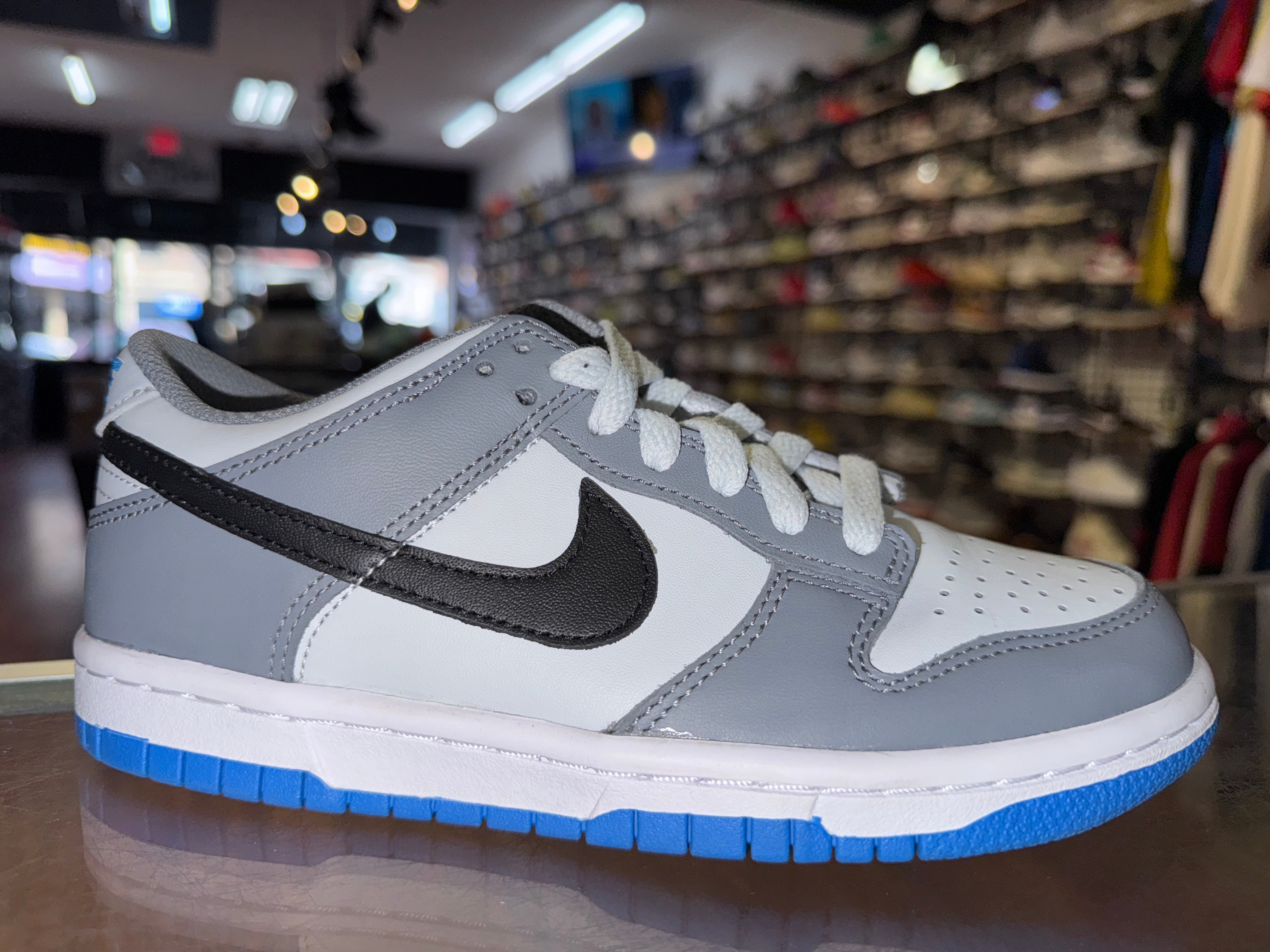 Size 3.5y Dunk Low "Cool Grey Light Photo Blue" Brand New