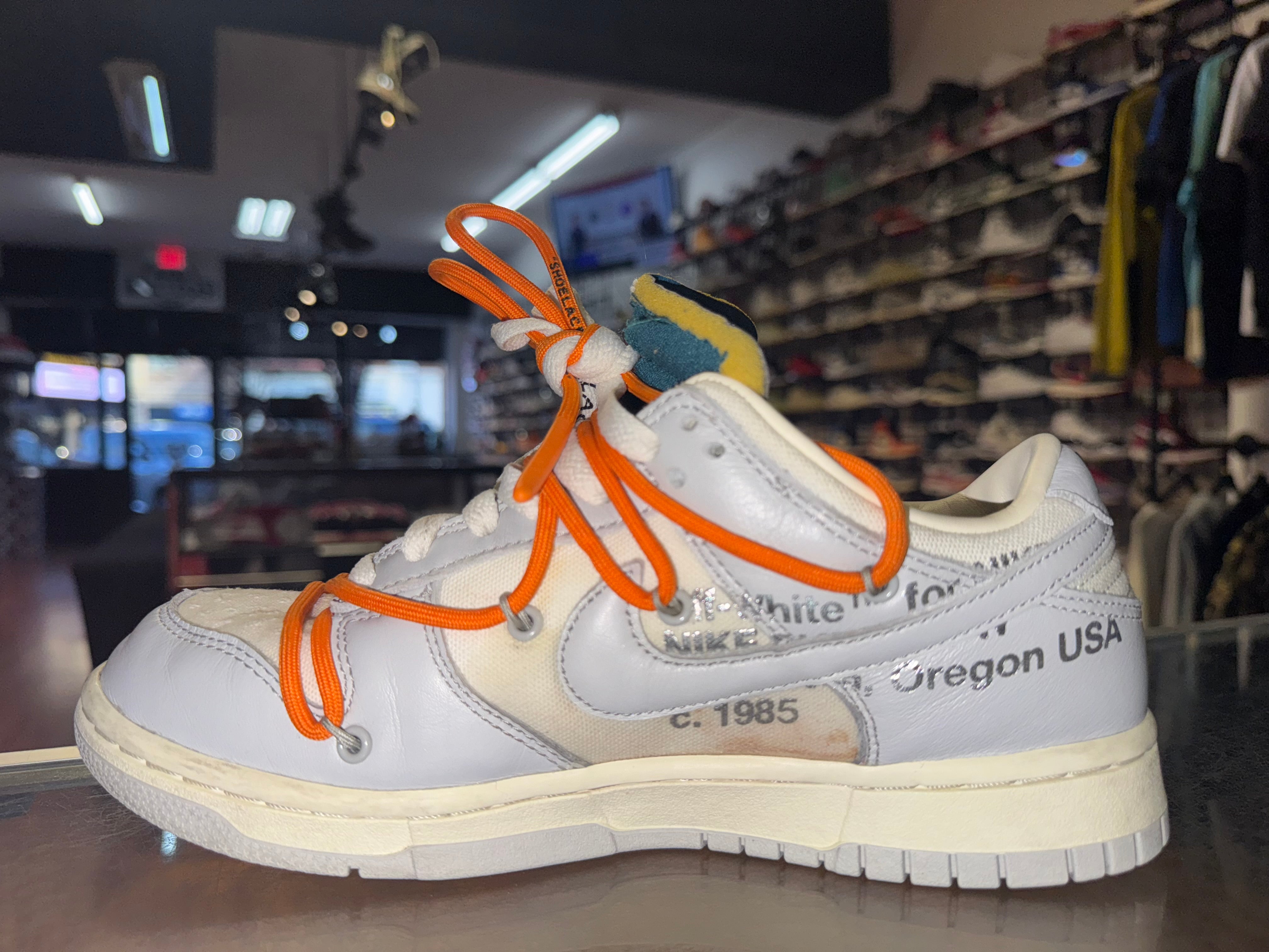 Size 6.5 Dunk Low Off White "Lot 44"