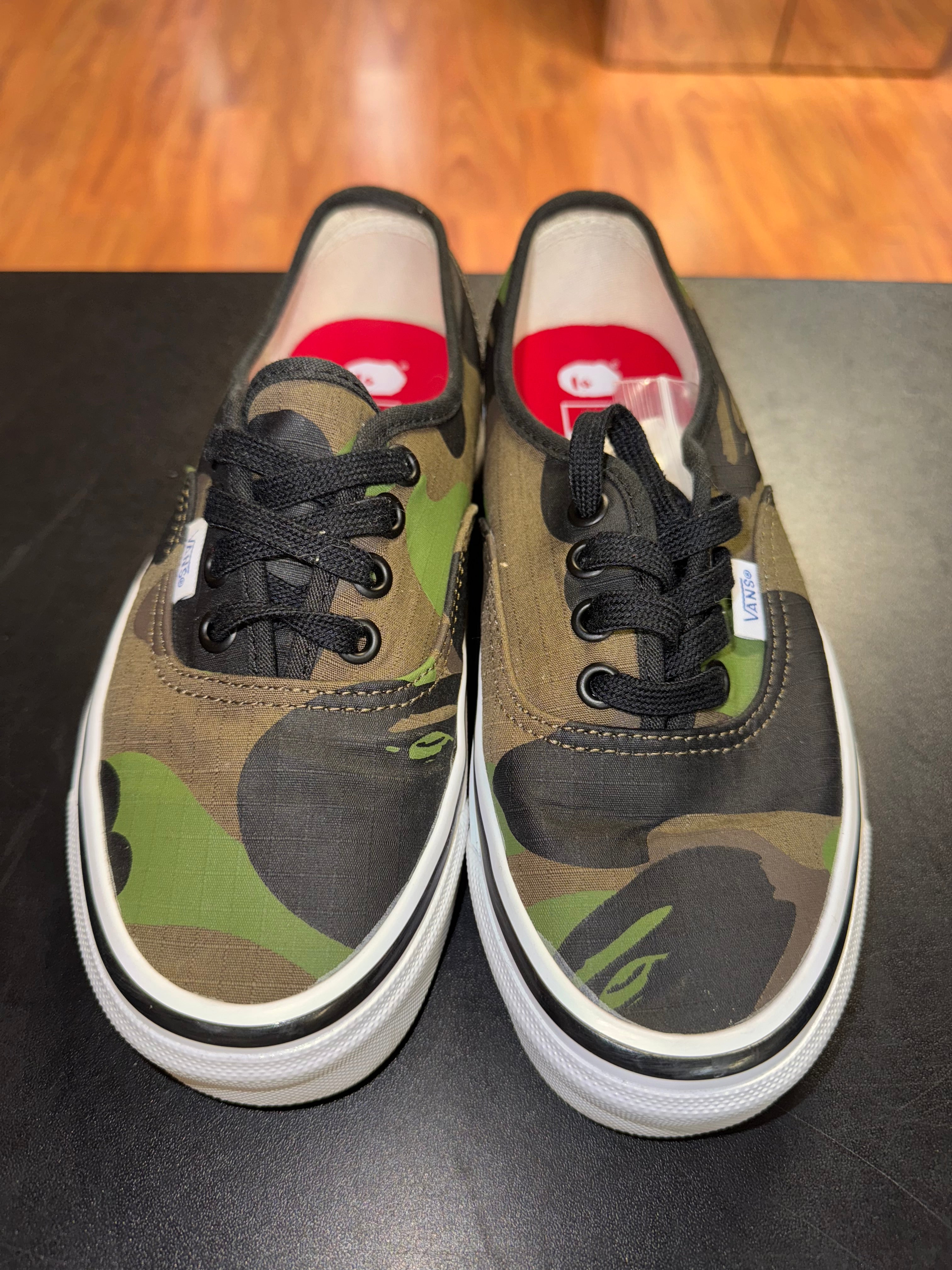 Size 4 Vans x Bape Authentic 44 DX “Camo”