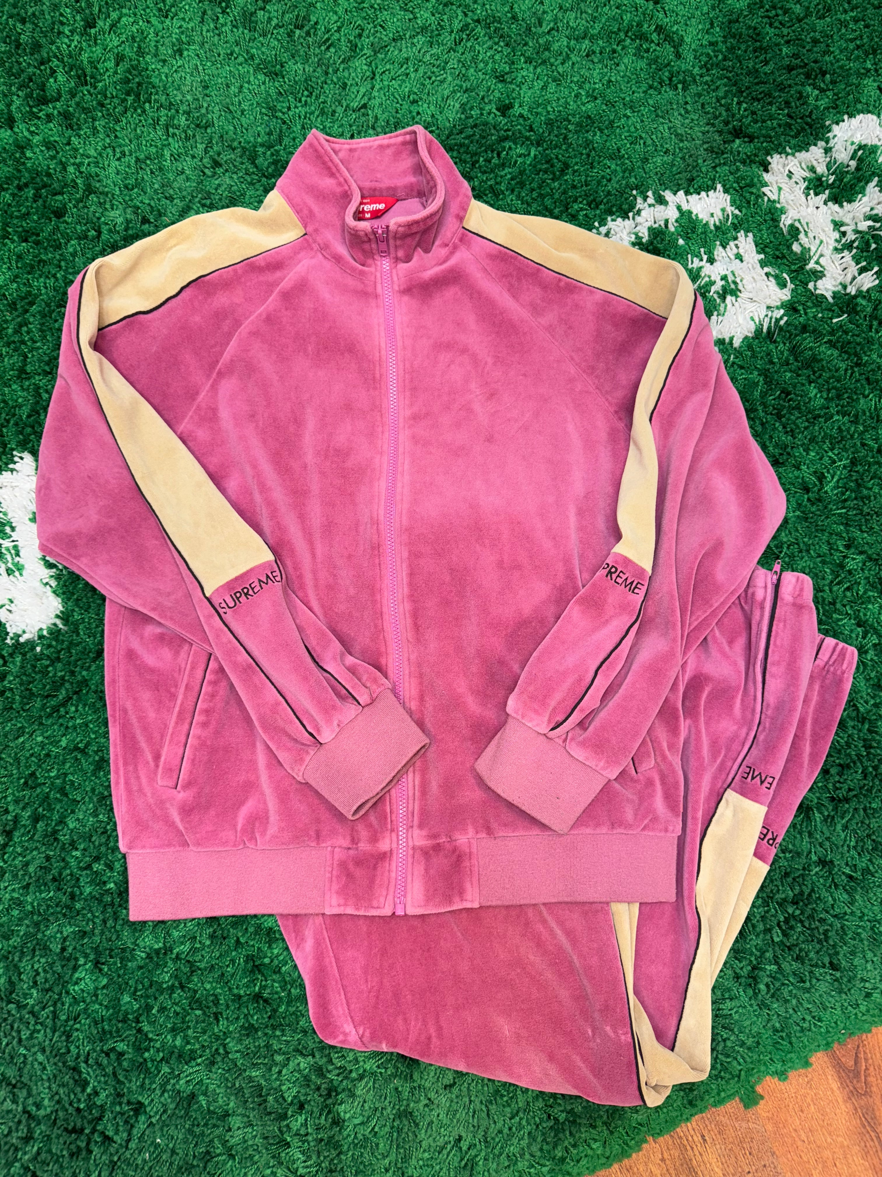 Size M Supreme Velour Full Tracksuit “Rose Brown”