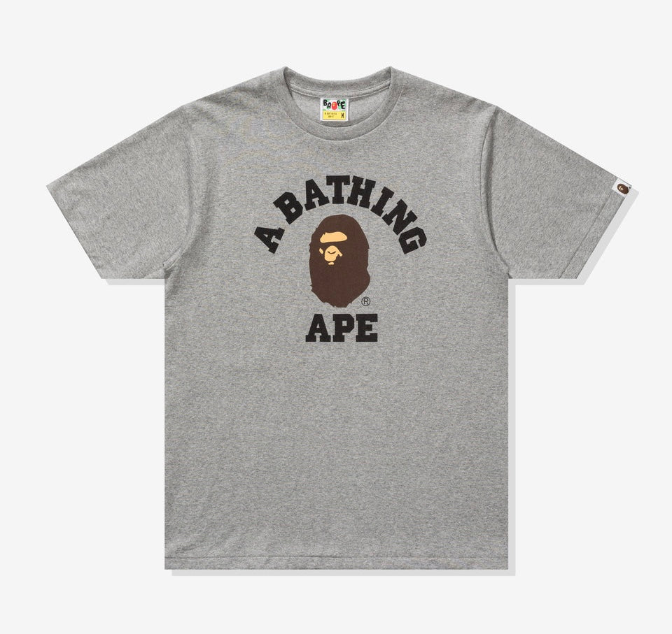 Size XXL Bape College Logo Tee “Grey”