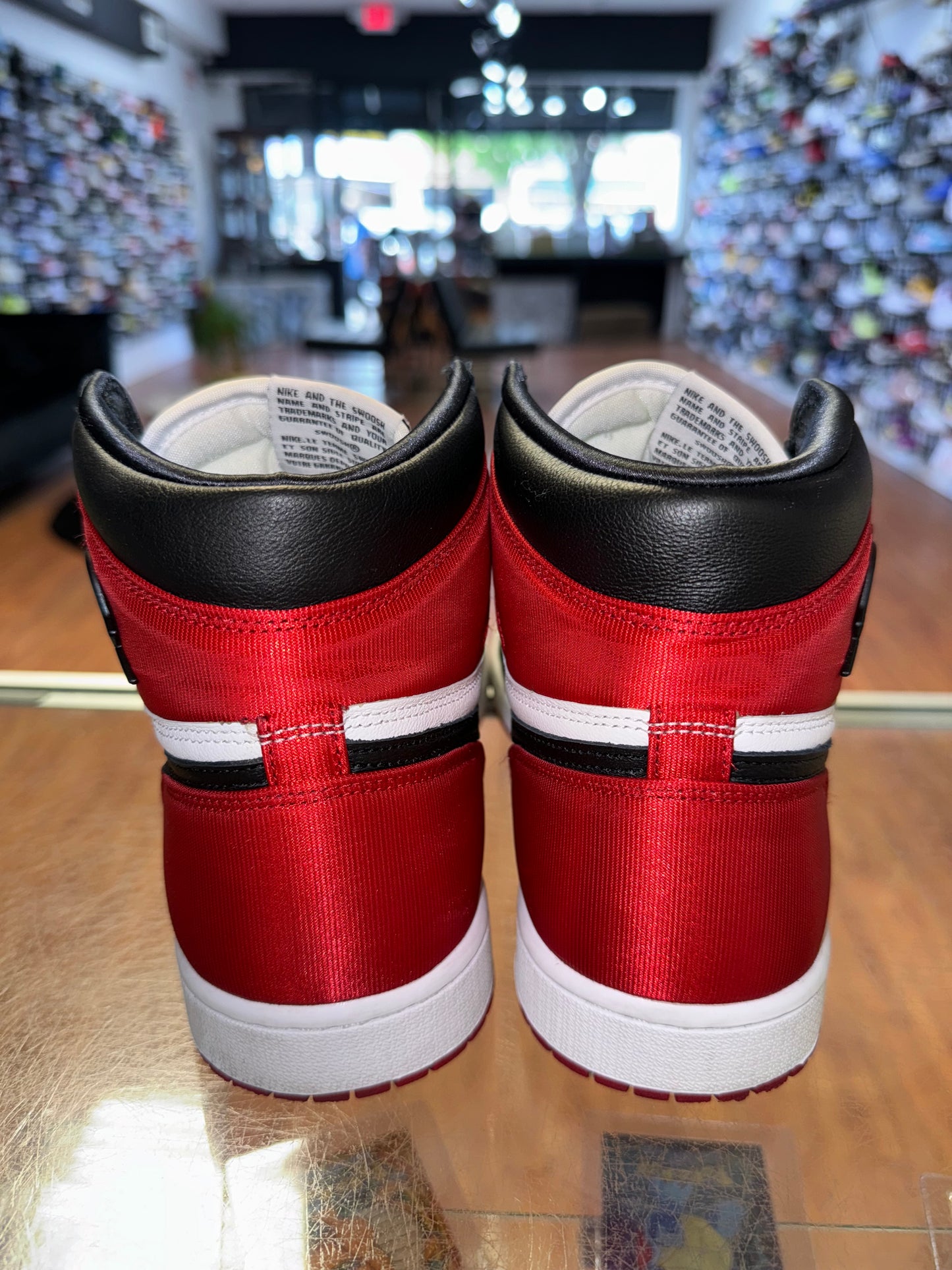 Size 10 (11.5W) Air Jordan 1 “Satin Black Toe” (MAMO)