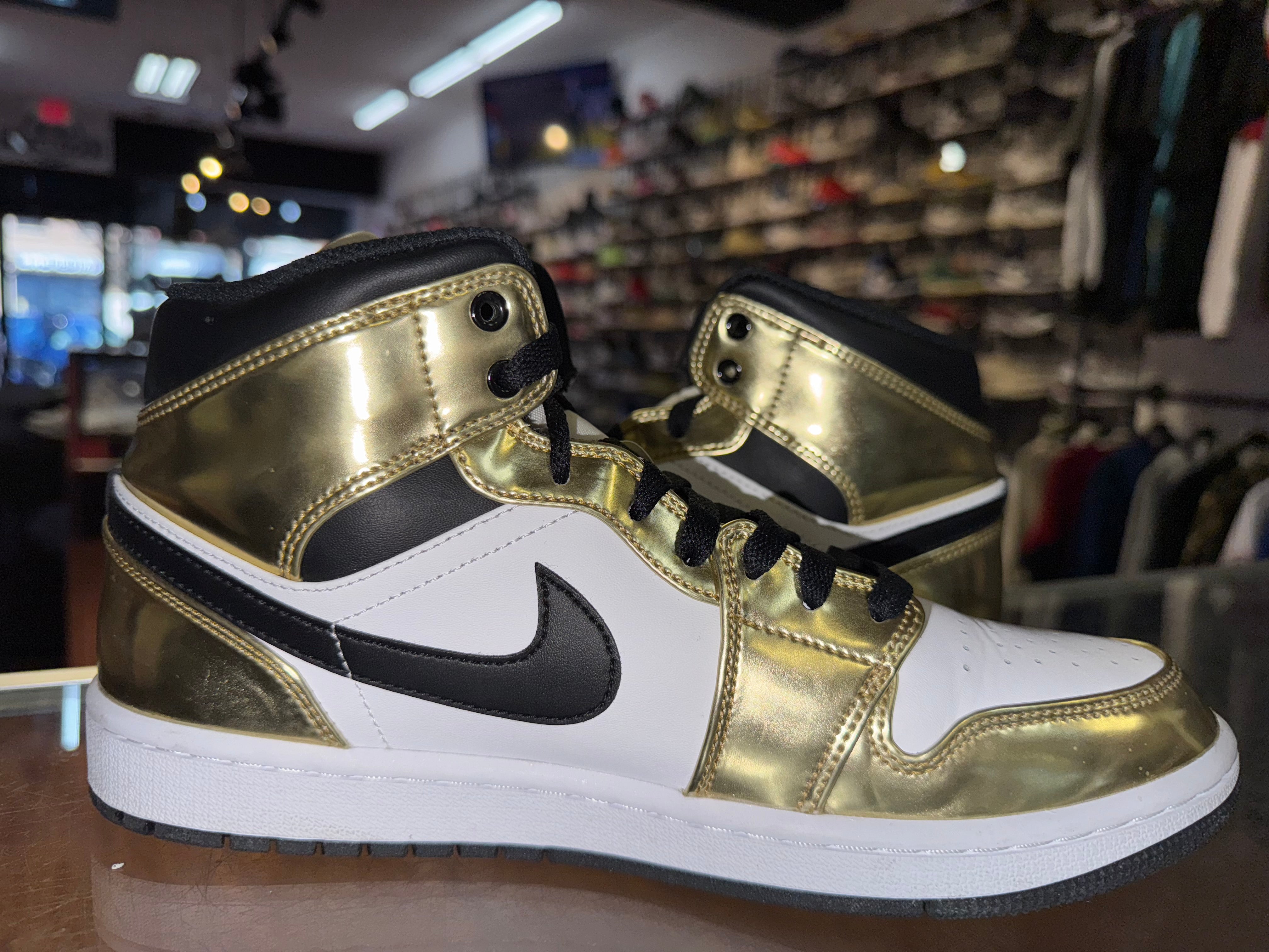 Size 8.5 Air Jordan 1 Mid "Metallic Gold"