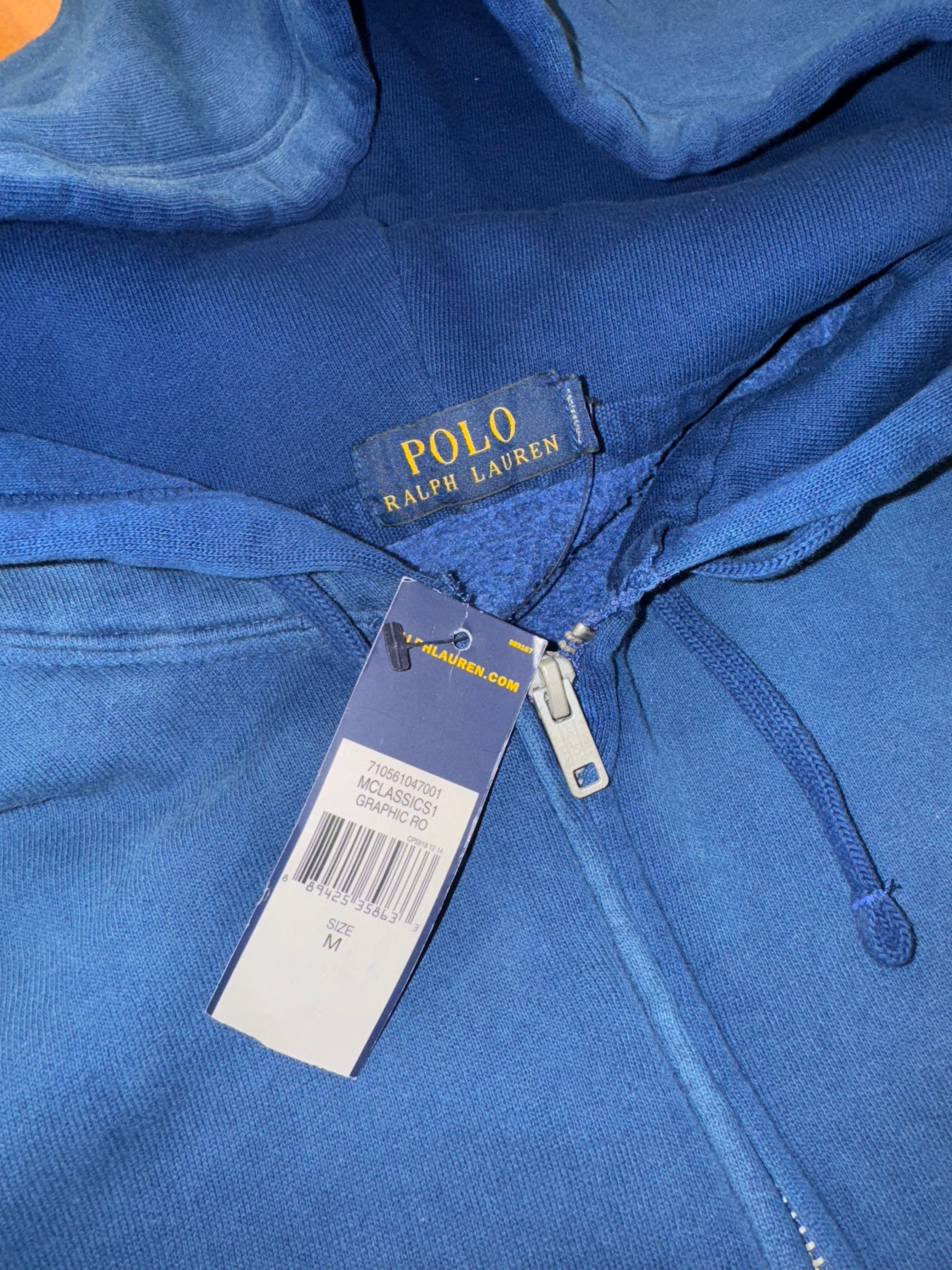 Size M Polo Classic Zip Up “Blue/Yellow” Brand New