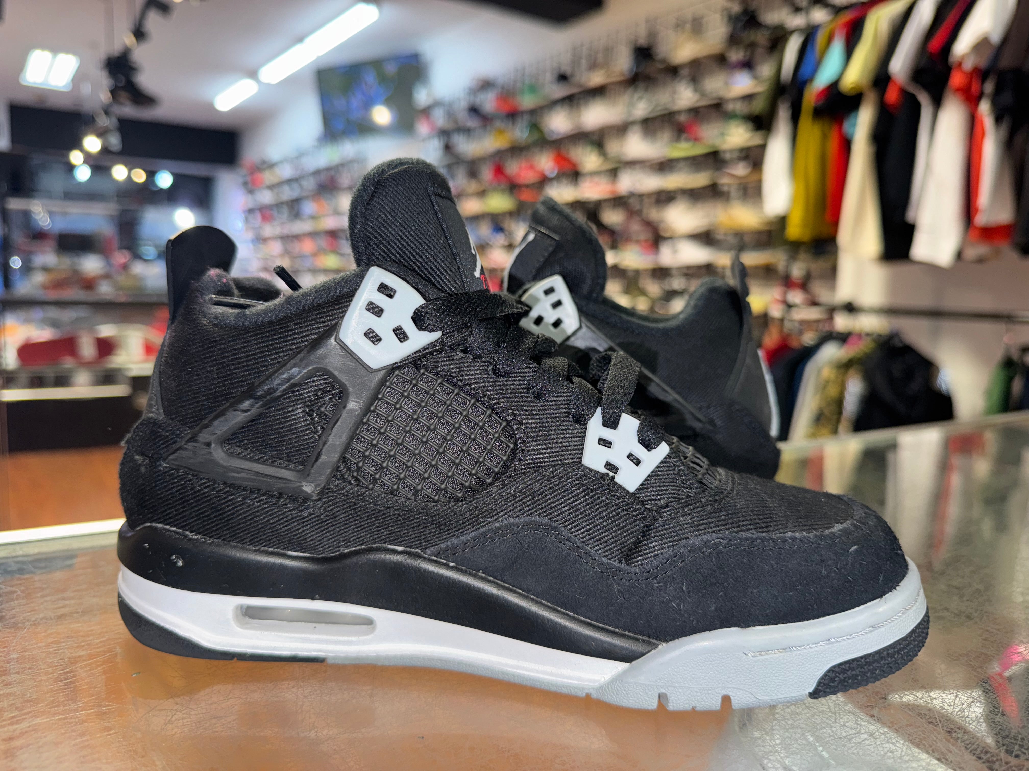 Size 5y Air Jordan 4 "Black Canvas"