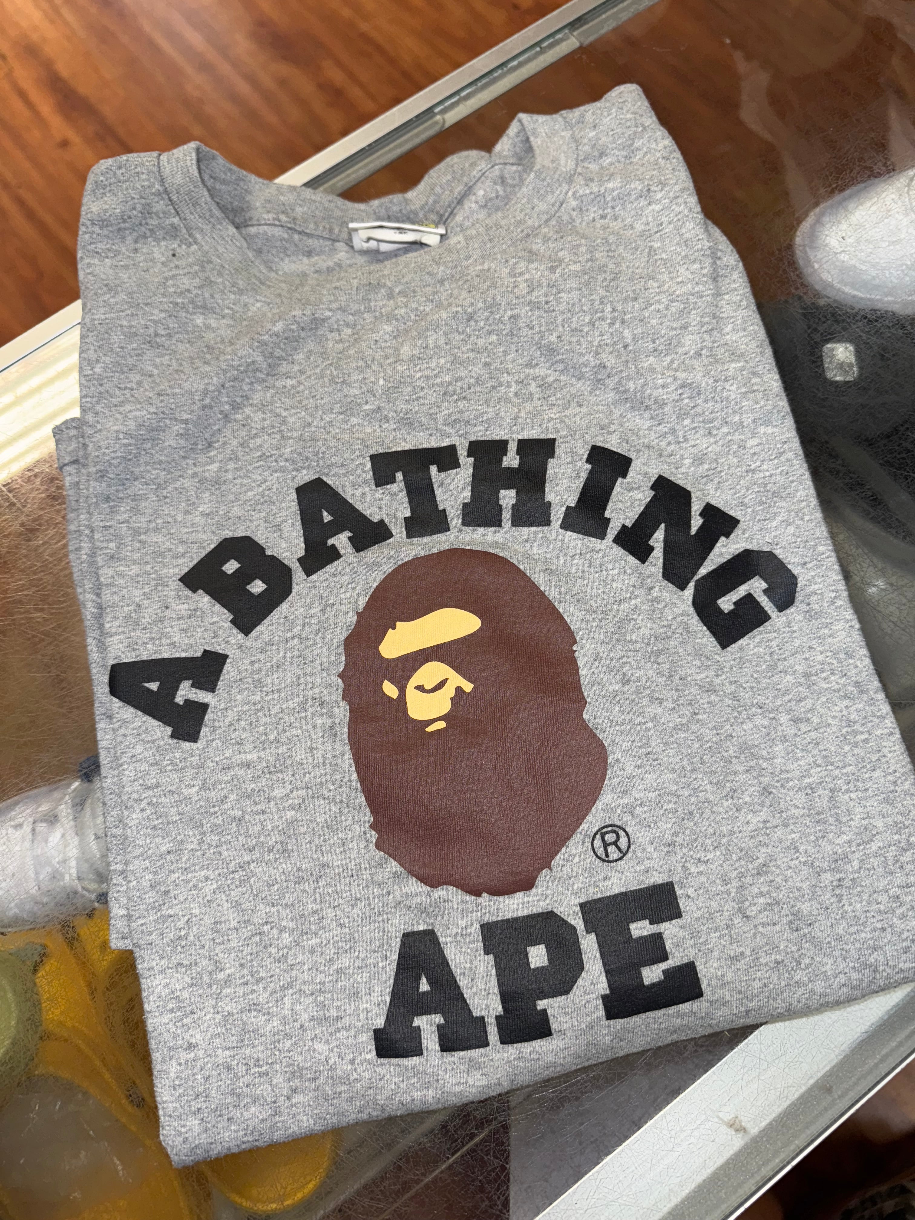 Size XXL Bape College Logo Tee “Grey”