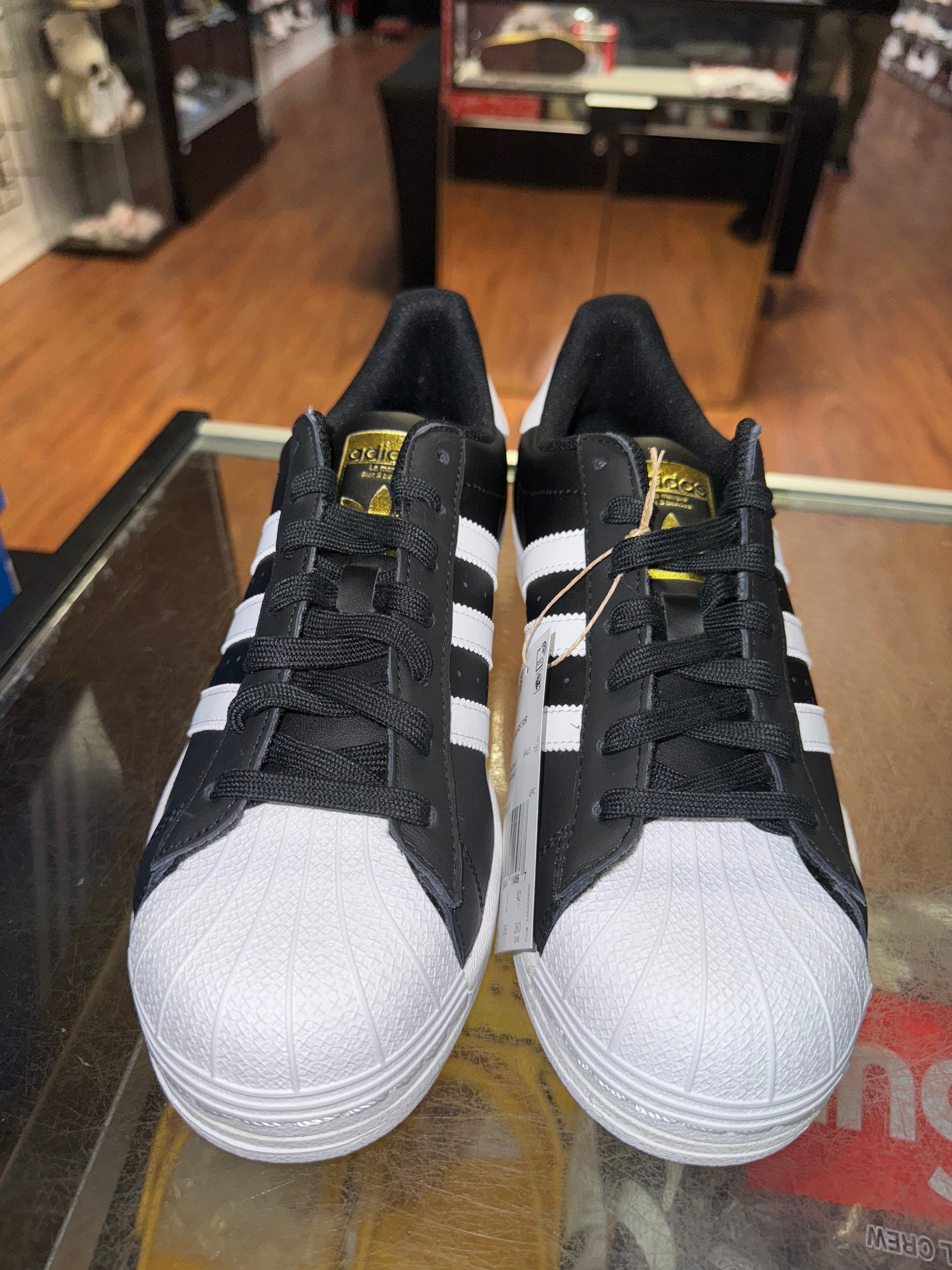 Size 8.5 Adidas Superstar "Black/White" Brand New