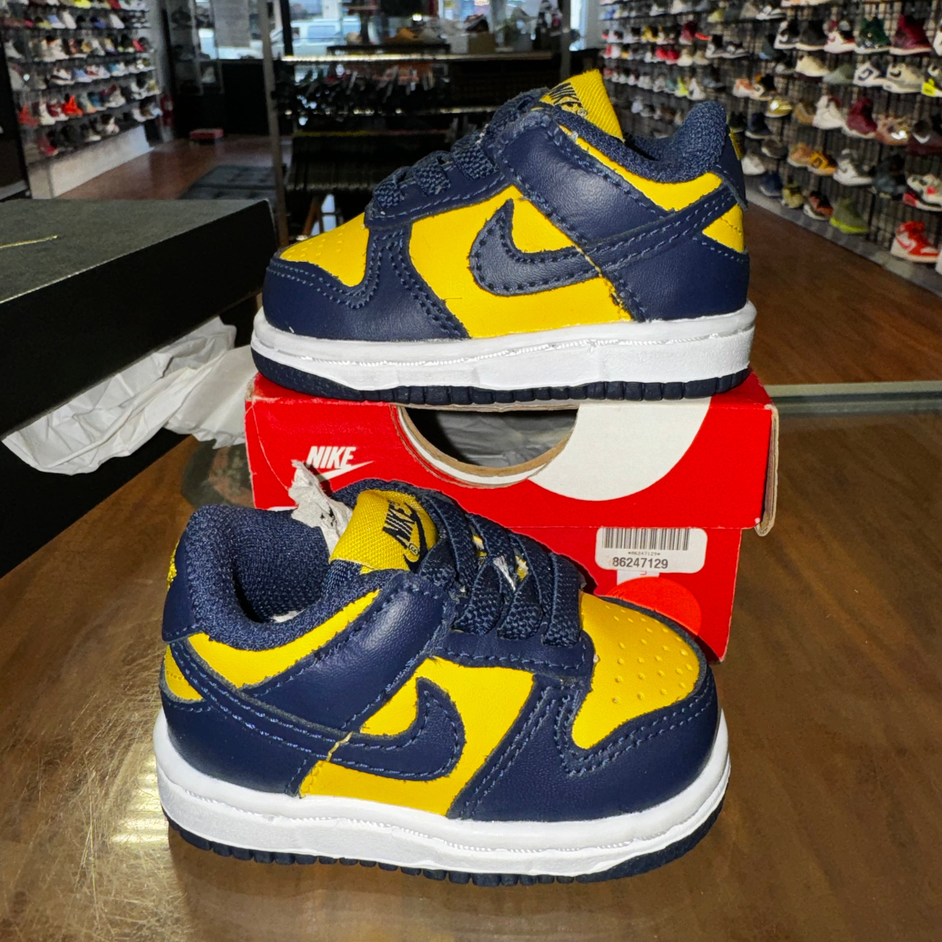 Size 2c Dunk Low "Michigan" (TD) Brand New