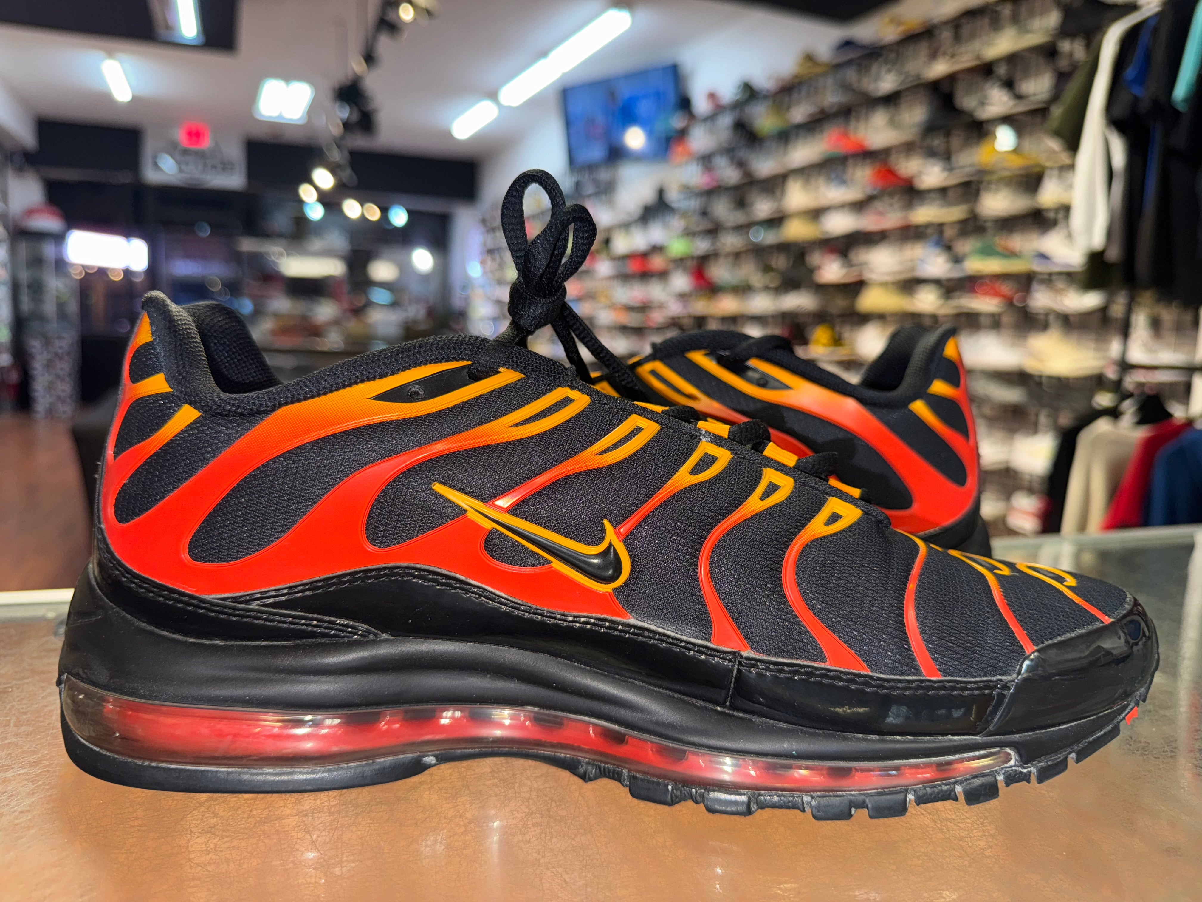 Size 10.5 Air Max 97 Plus "Black Shock Orange"