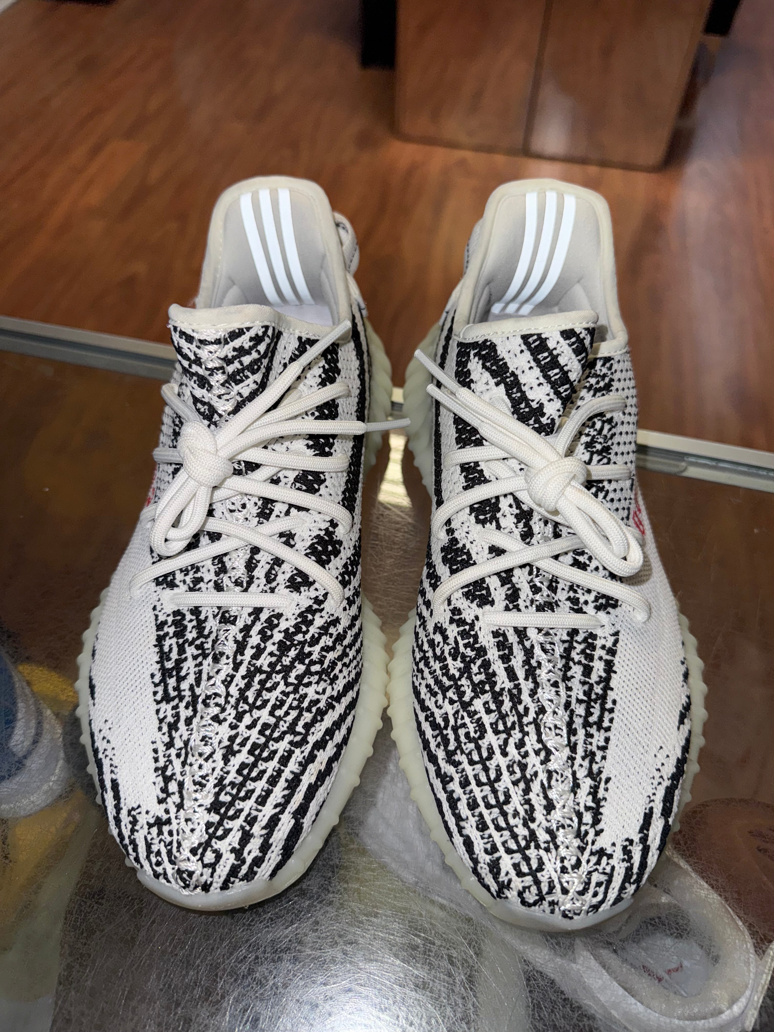 Size 8 Yeezy Boost 350 V2 "Zebra"