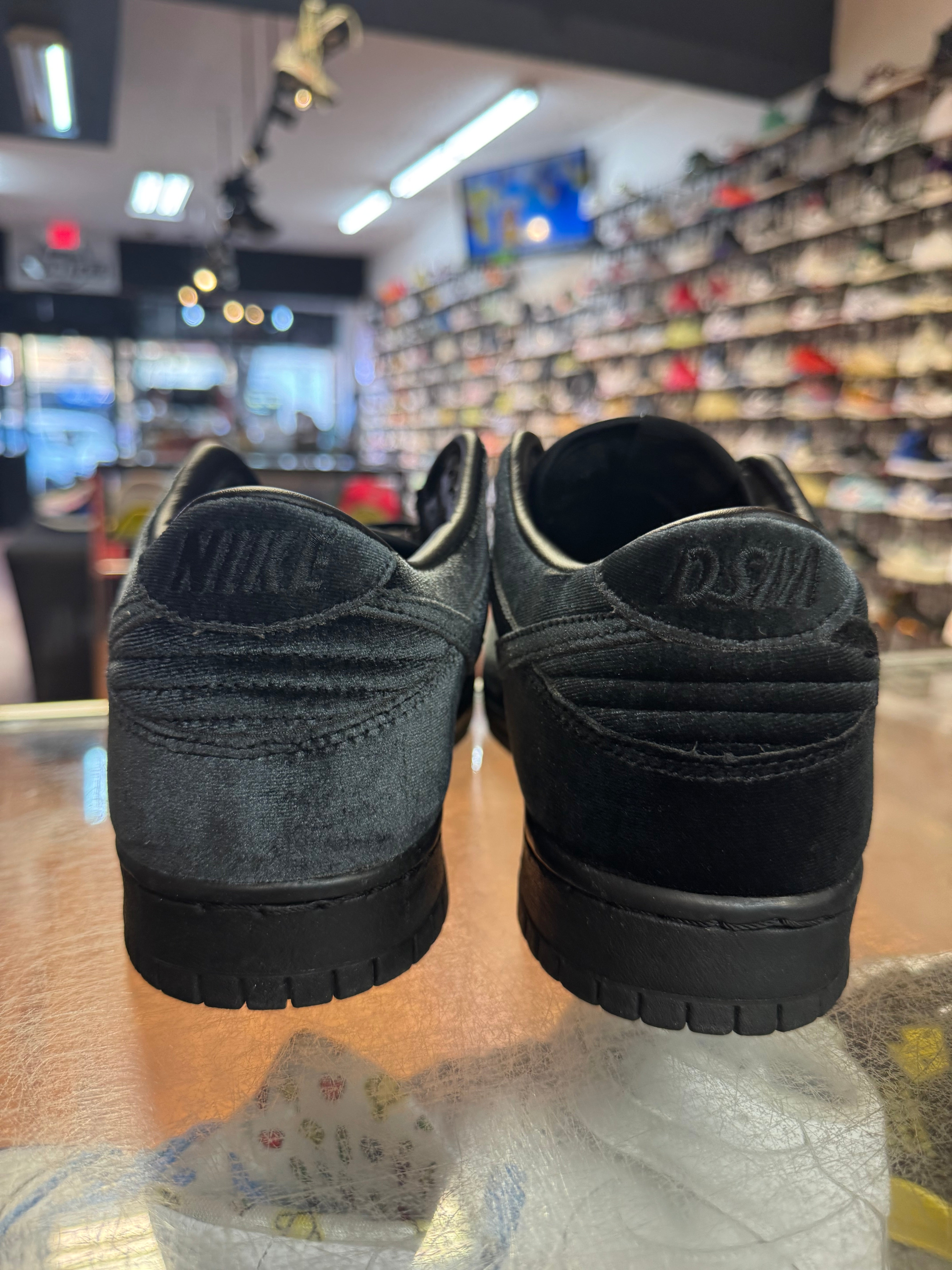 Size 11 Dunk Low Dover Street Market "Triple Black Velvet"