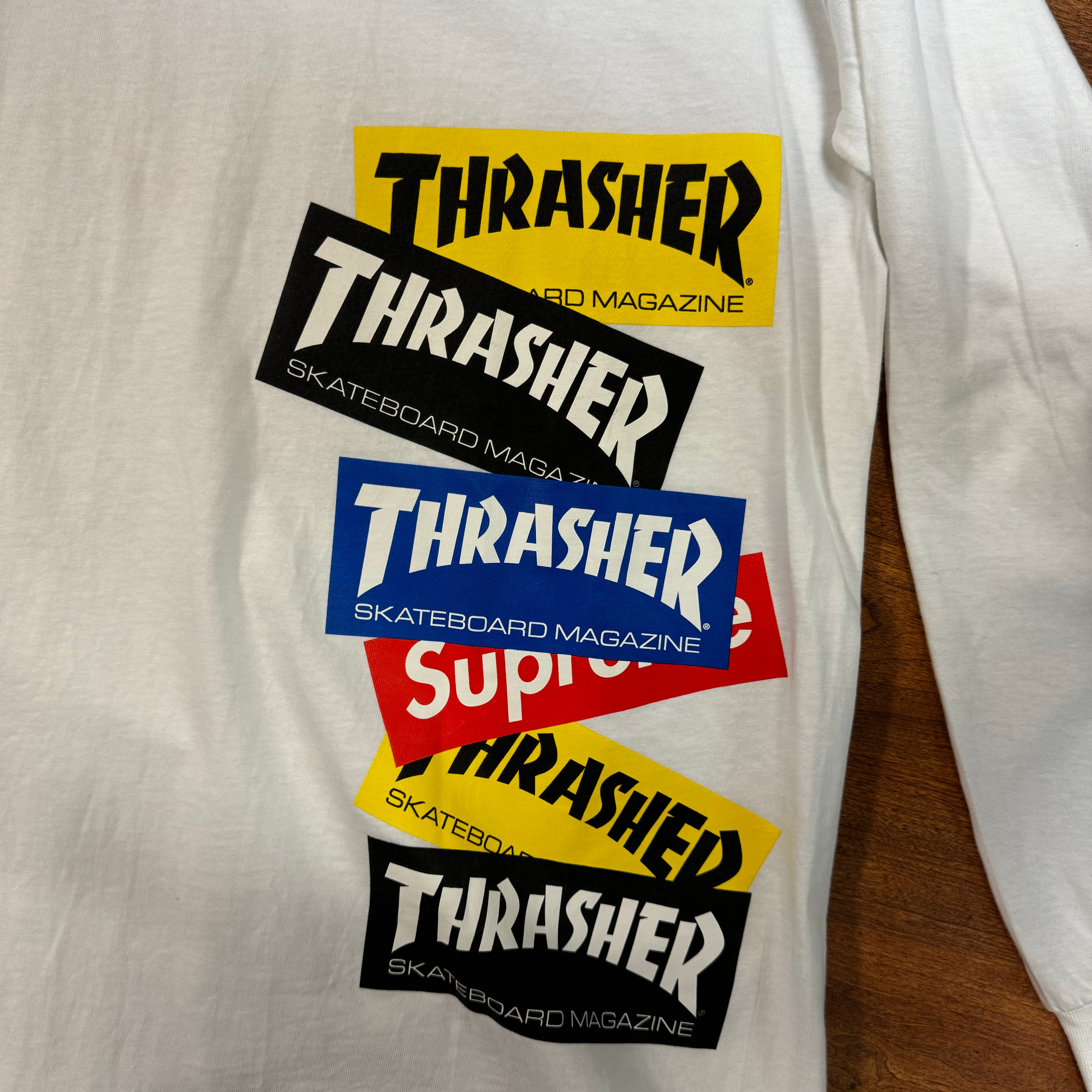 Medium Supreme Thrasher Long Sleeve T-Shirt "White"