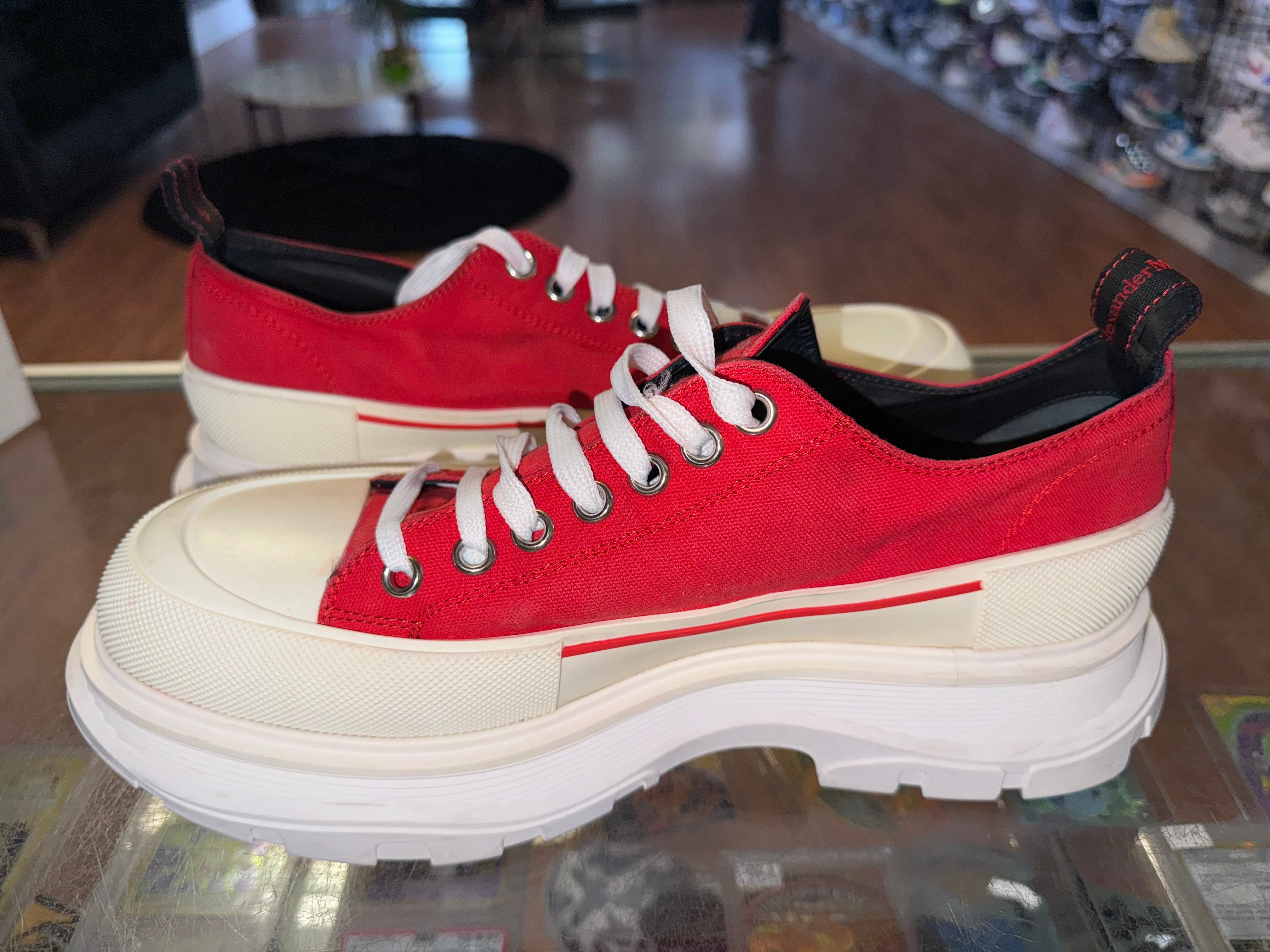 Size 12 (45EU) Alexander McQueen Low “Red/White”