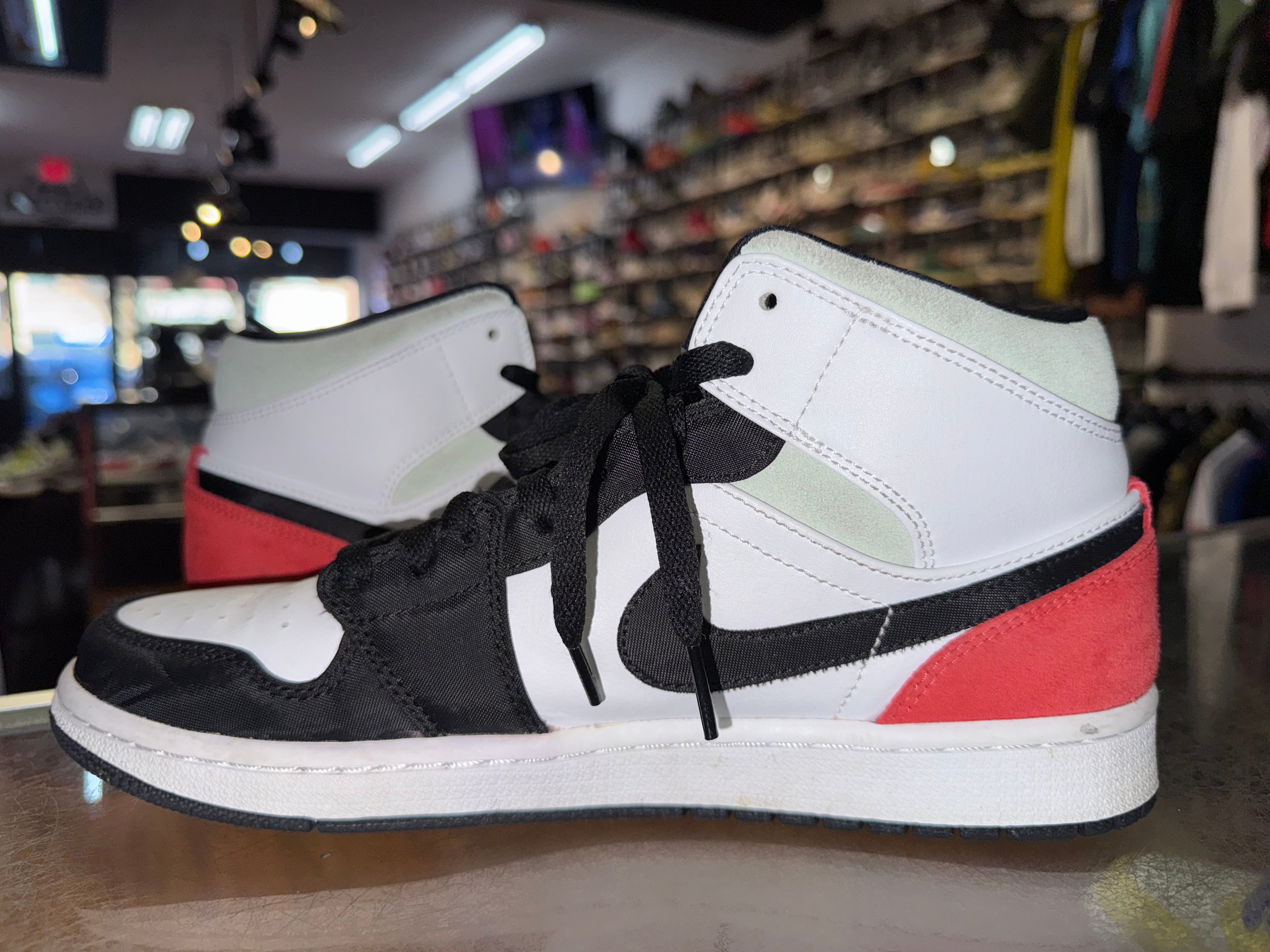 Size 9 Air Jordan 1 Mid SE "Red Black Toe"