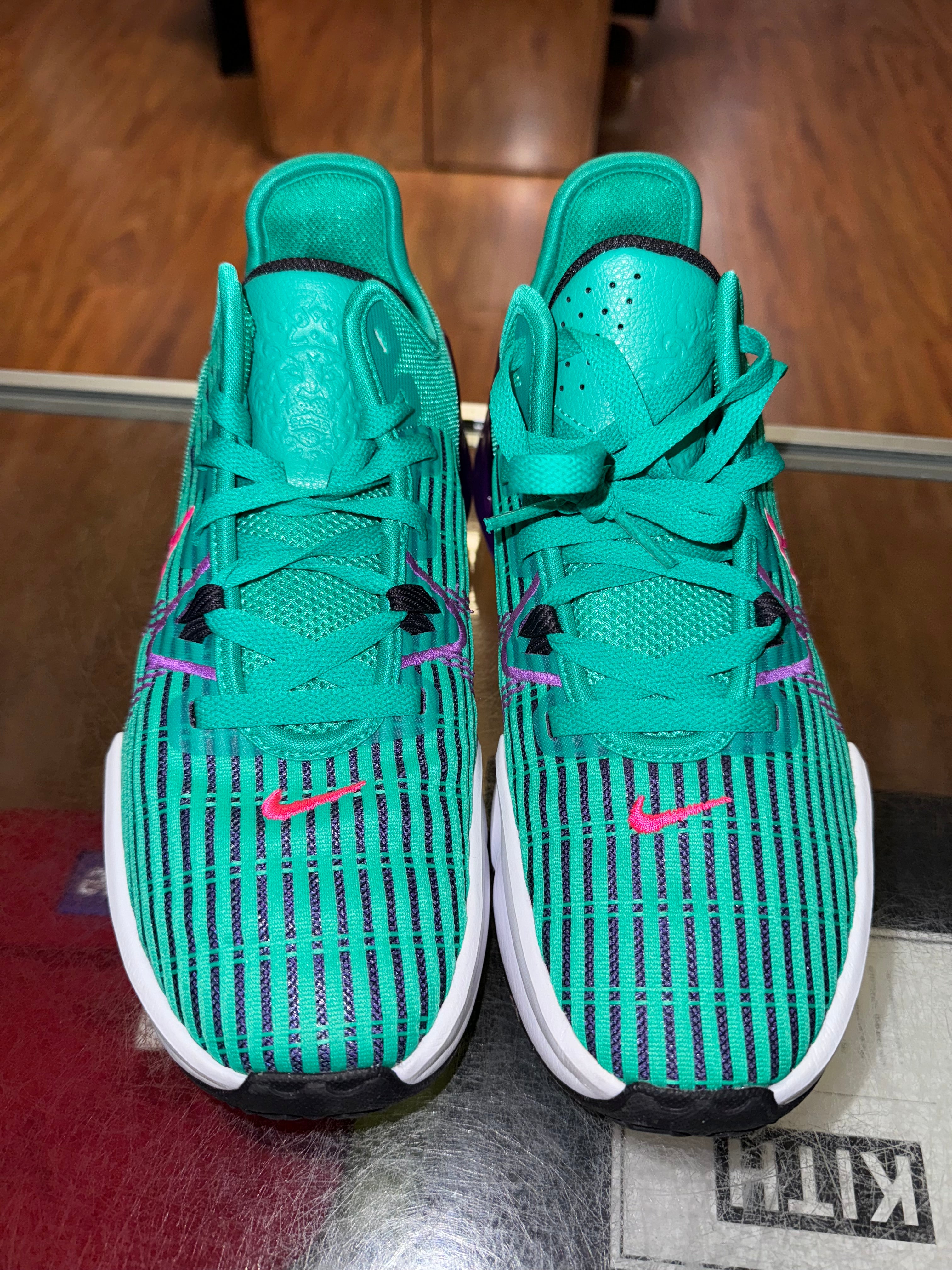 Size 7.5 Lebron Witness 6 "Clear Emerald Wild Berry"