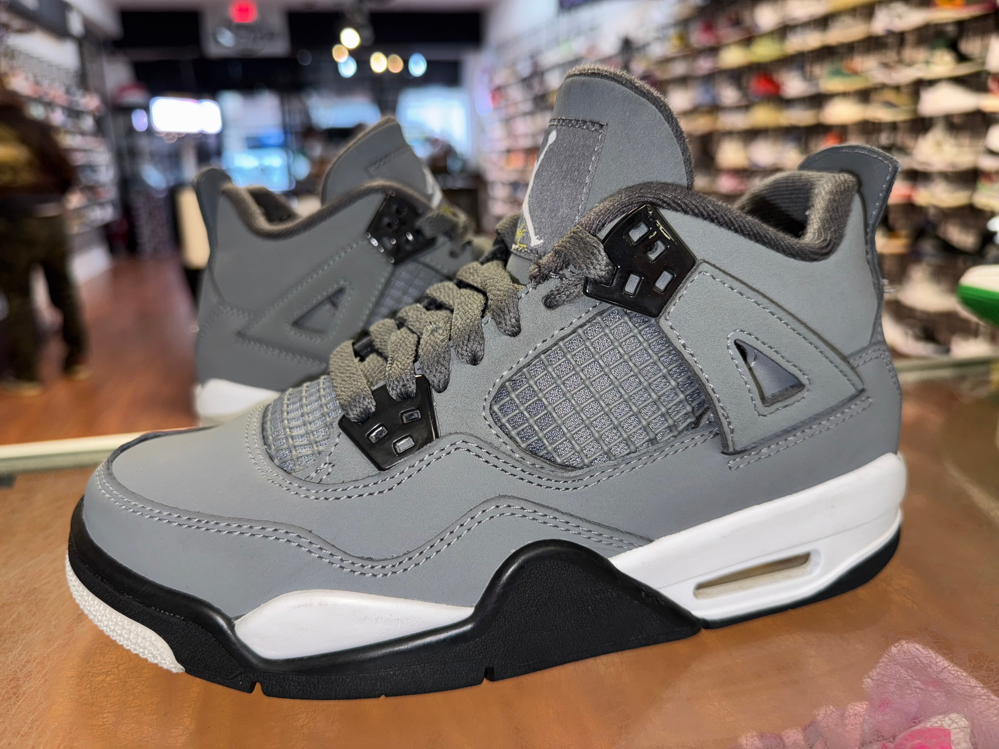 Size 4y Air Jordan 4 “Cool Grey”