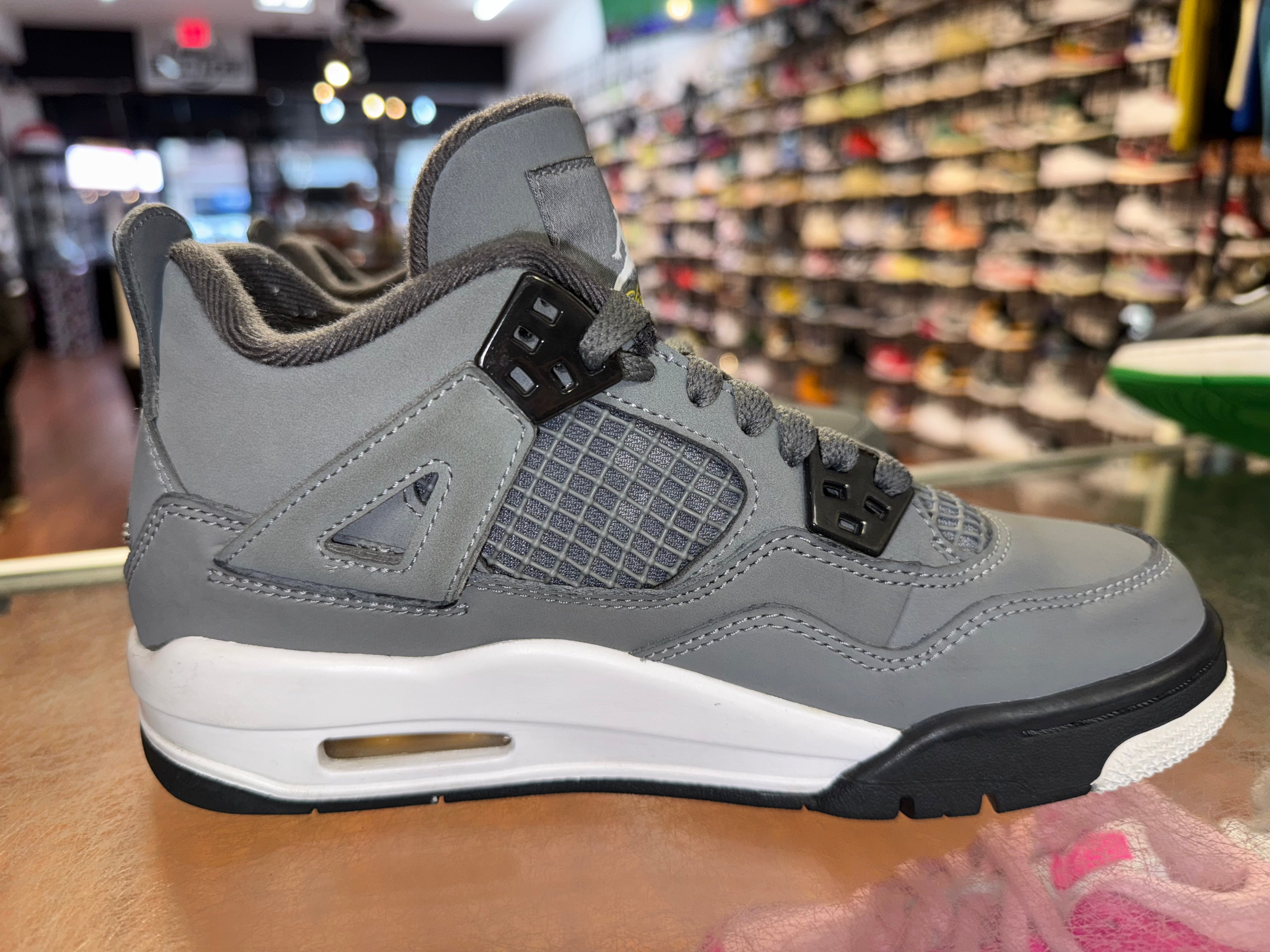 Size 4y Air Jordan 4 “Cool Grey”