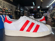 Size 7 (8.5W) Adidas Superstar "White Bright Red" Brand New