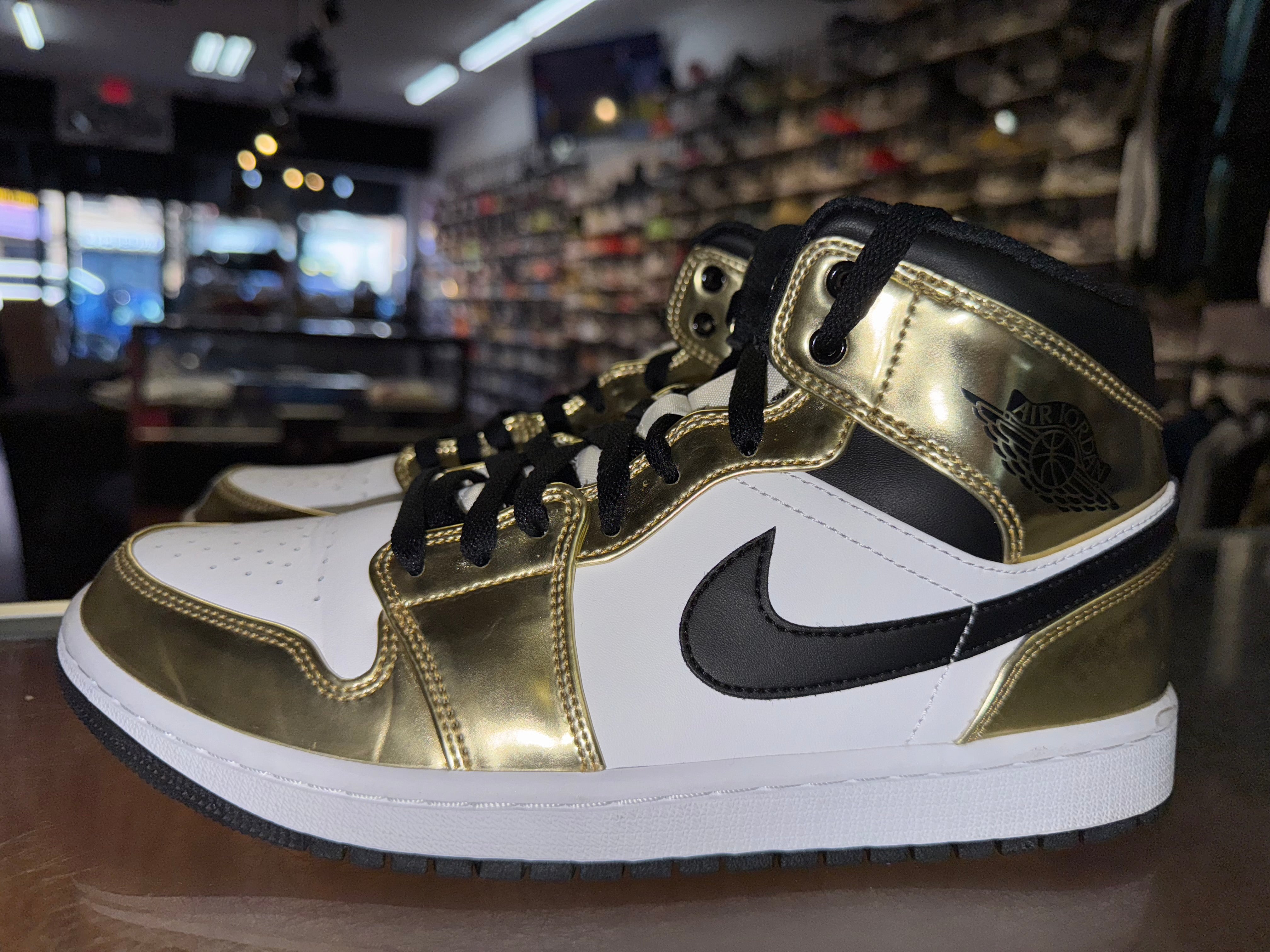 Size 8.5 Air Jordan 1 Mid "Metallic Gold"