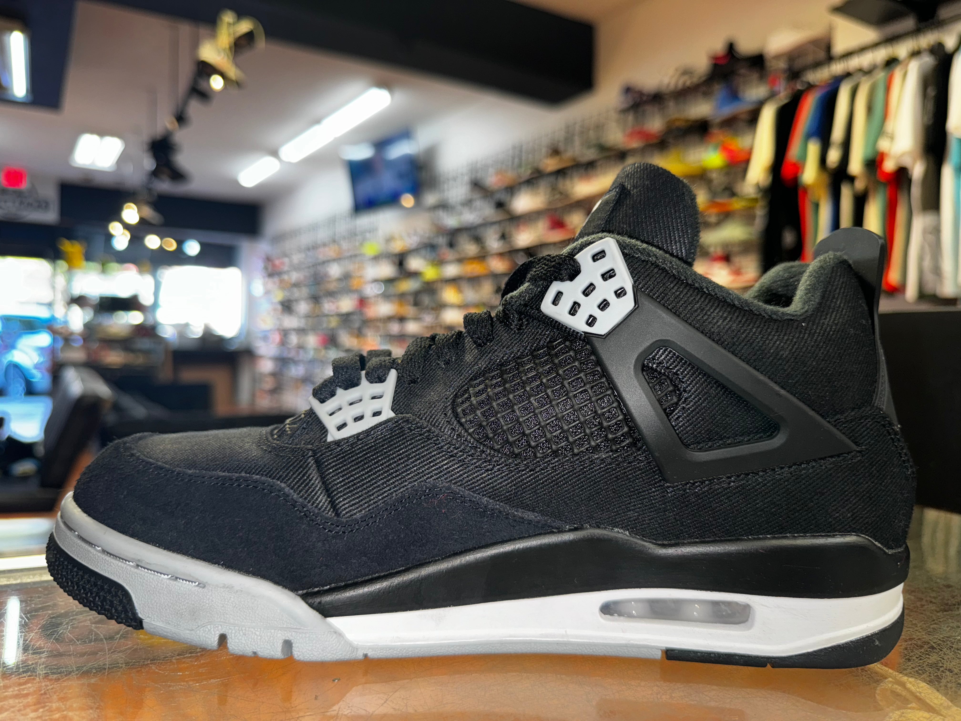 Size 8.5 Air Jordan 4 "Black Canvas"