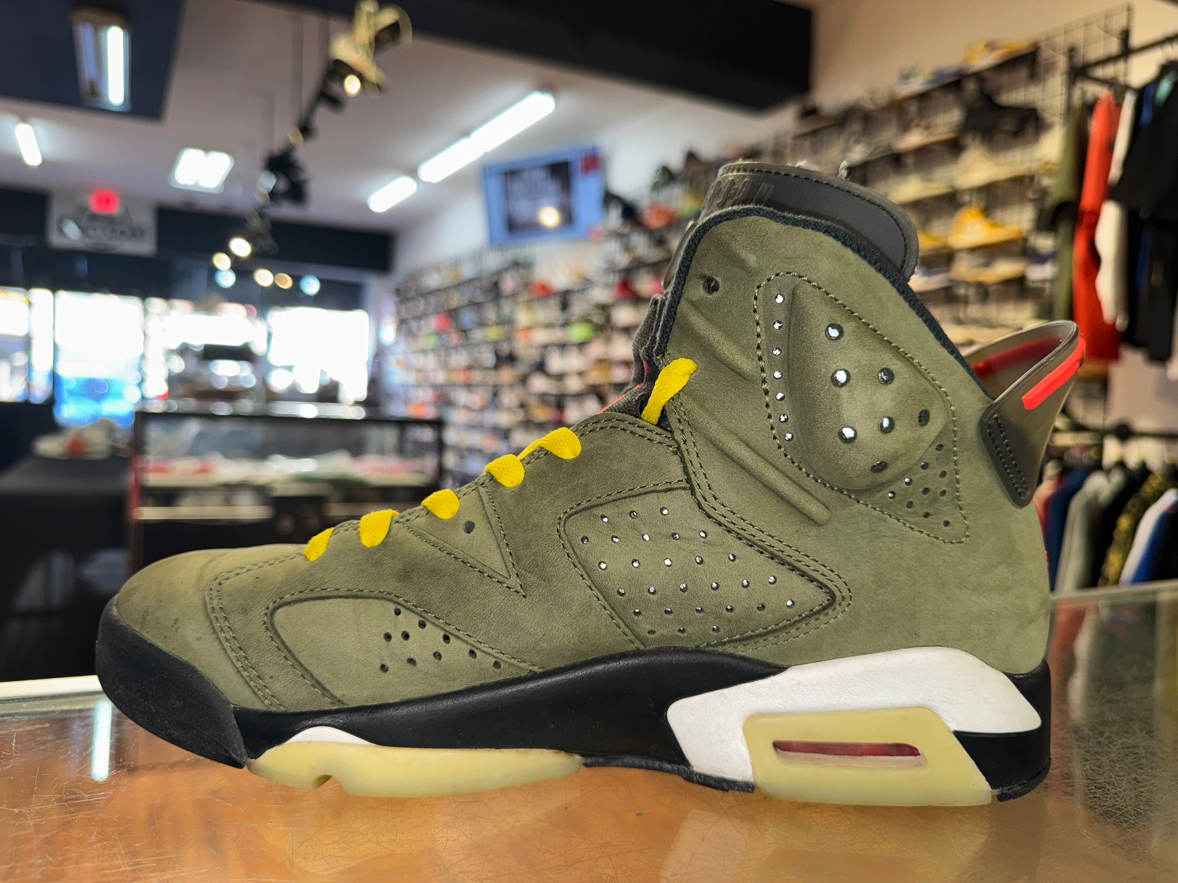 Size 8 Air Jordan 6 Travis Scott "Olive"