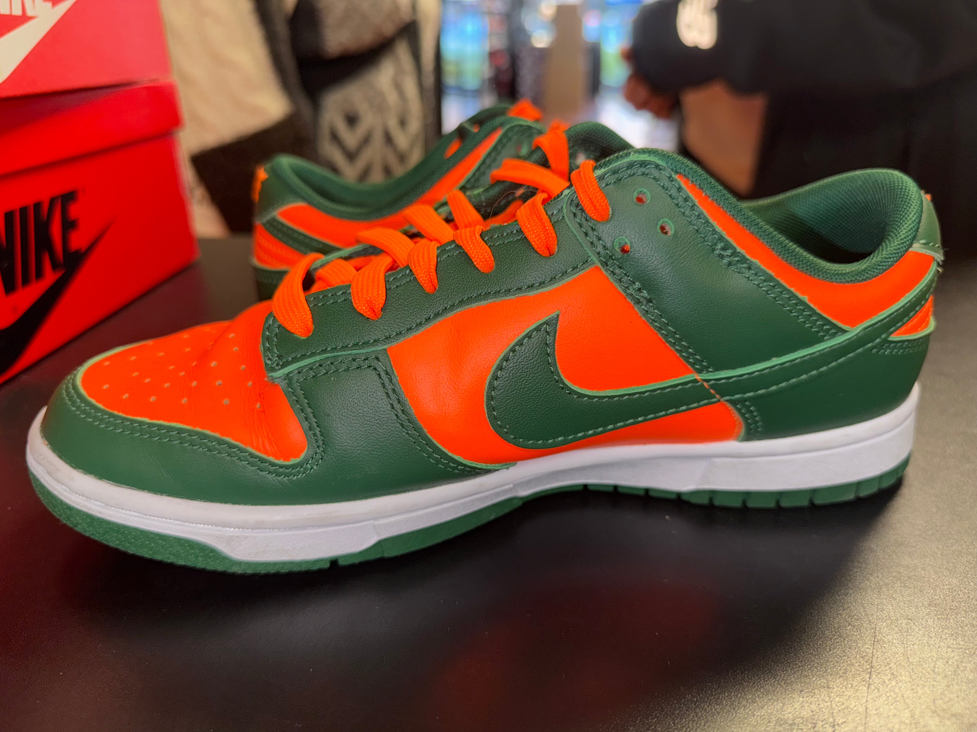 Size 7.5 Dunk Low “Miami Hurricanes”