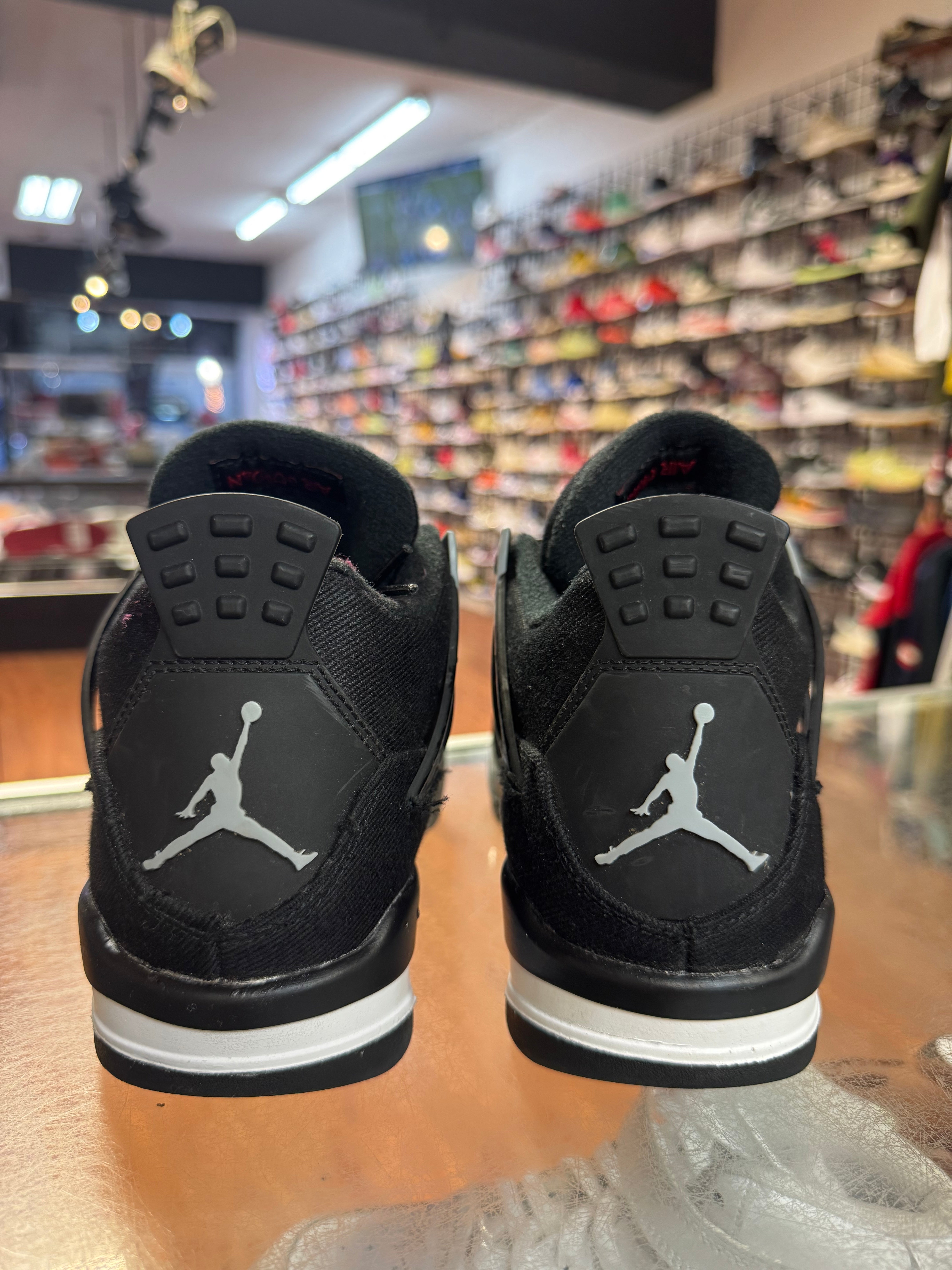 Size 5y Air Jordan 4 "Black Canvas"