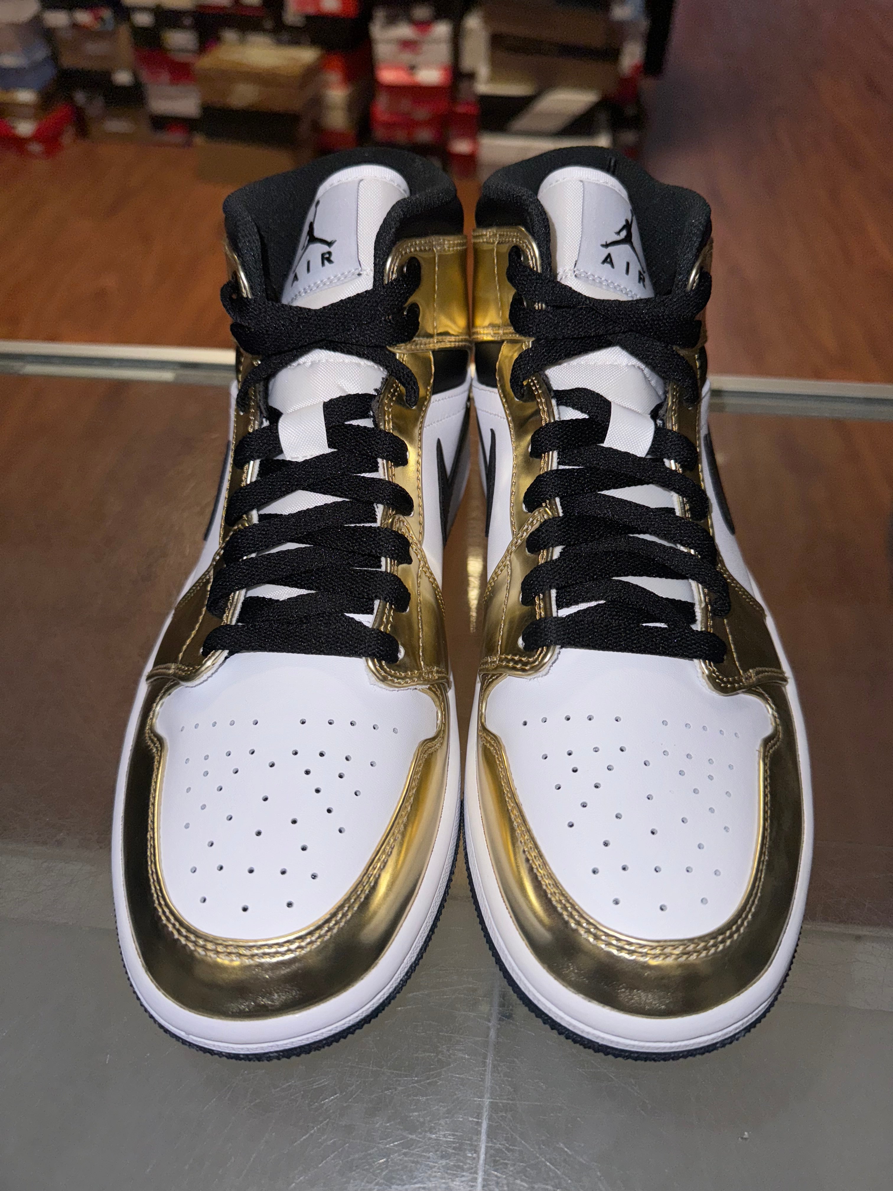 Size 8.5 Air Jordan 1 Mid “Metallic Gold” Brand New