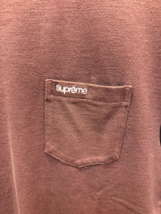 Medium Supreme Script Logo T-Shirt "Burgundy" Brand New