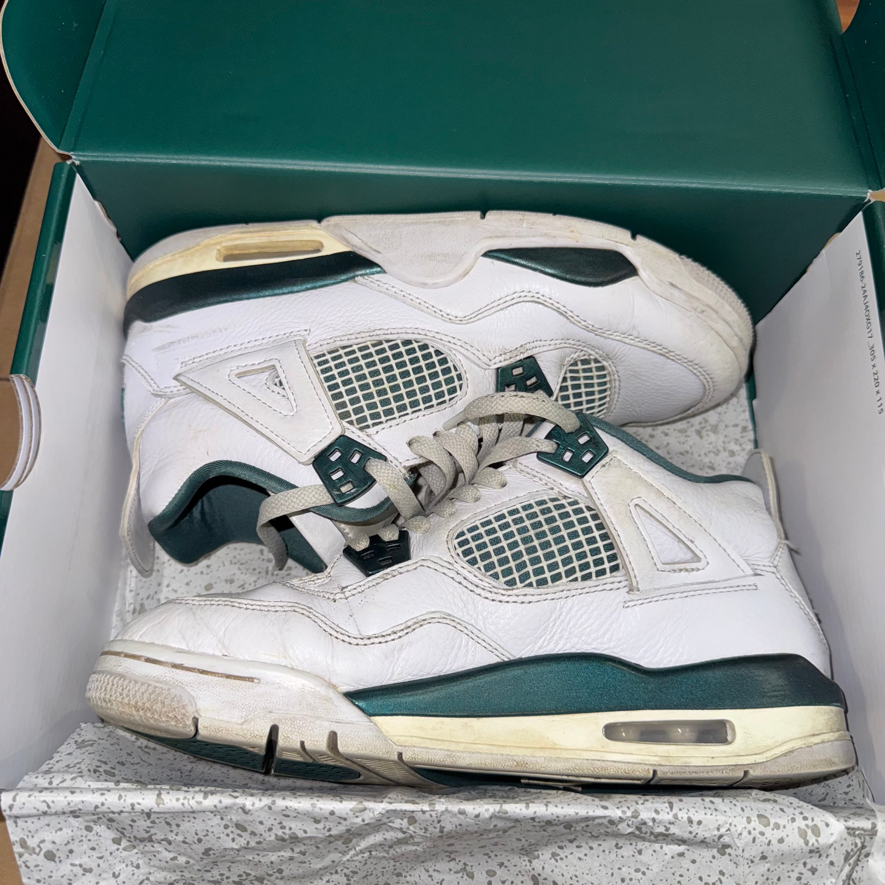 Size 7y Air Jordan 4 "Oxidized Green"