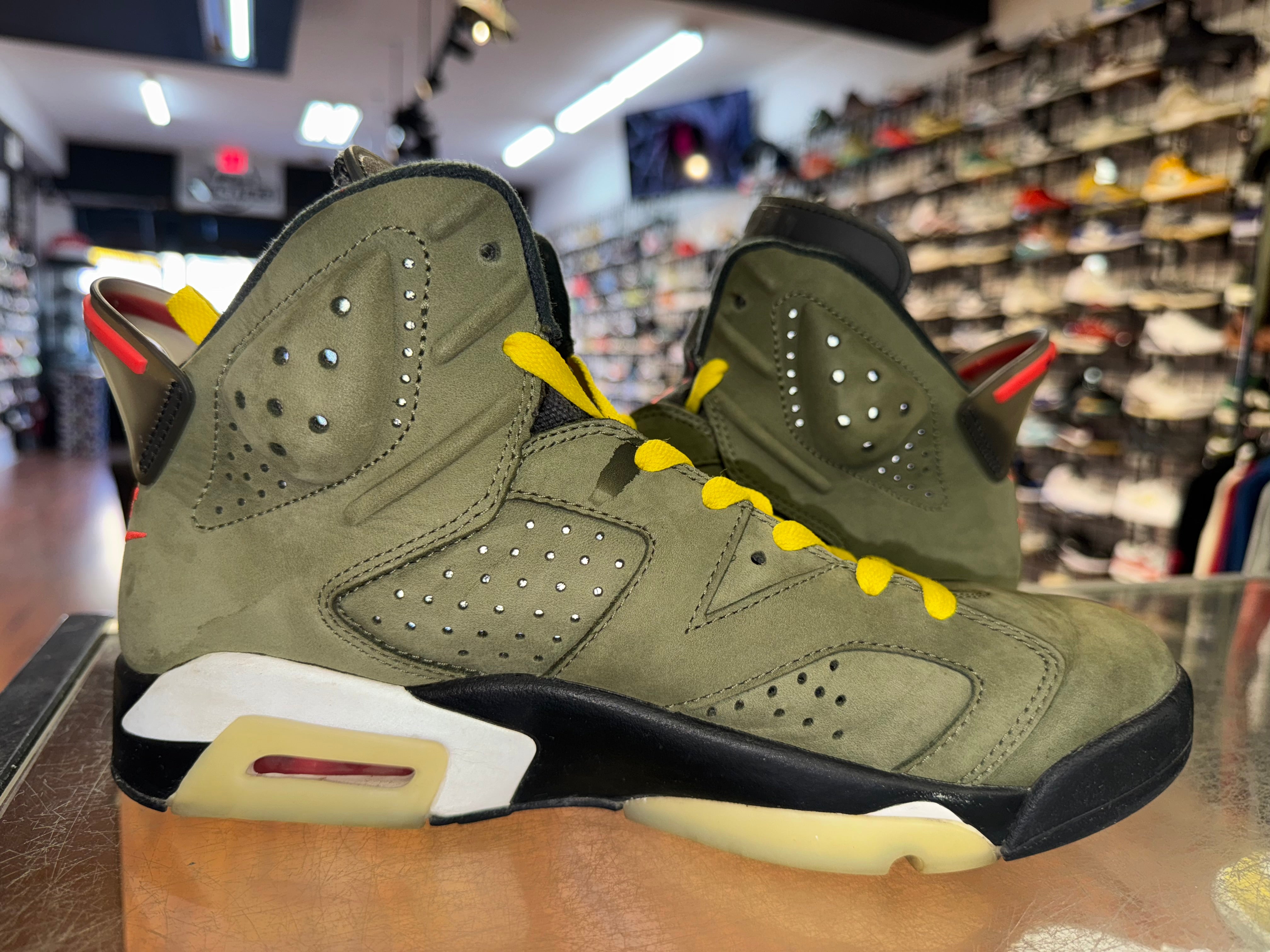 Size 8 Air Jordan 6 Travis Scott "Olive"