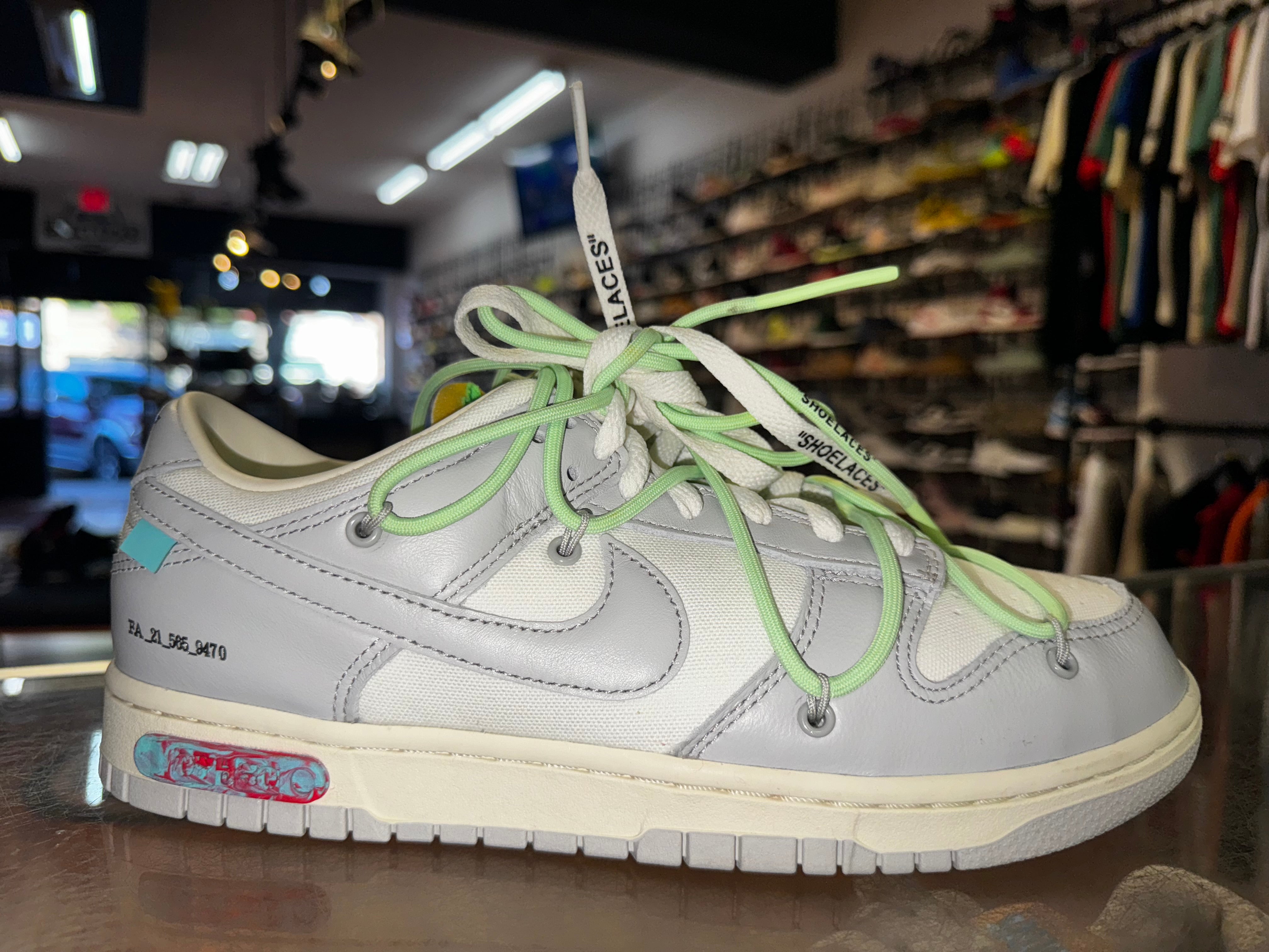 Size 9 Dunk Low Off White "Lot 7"