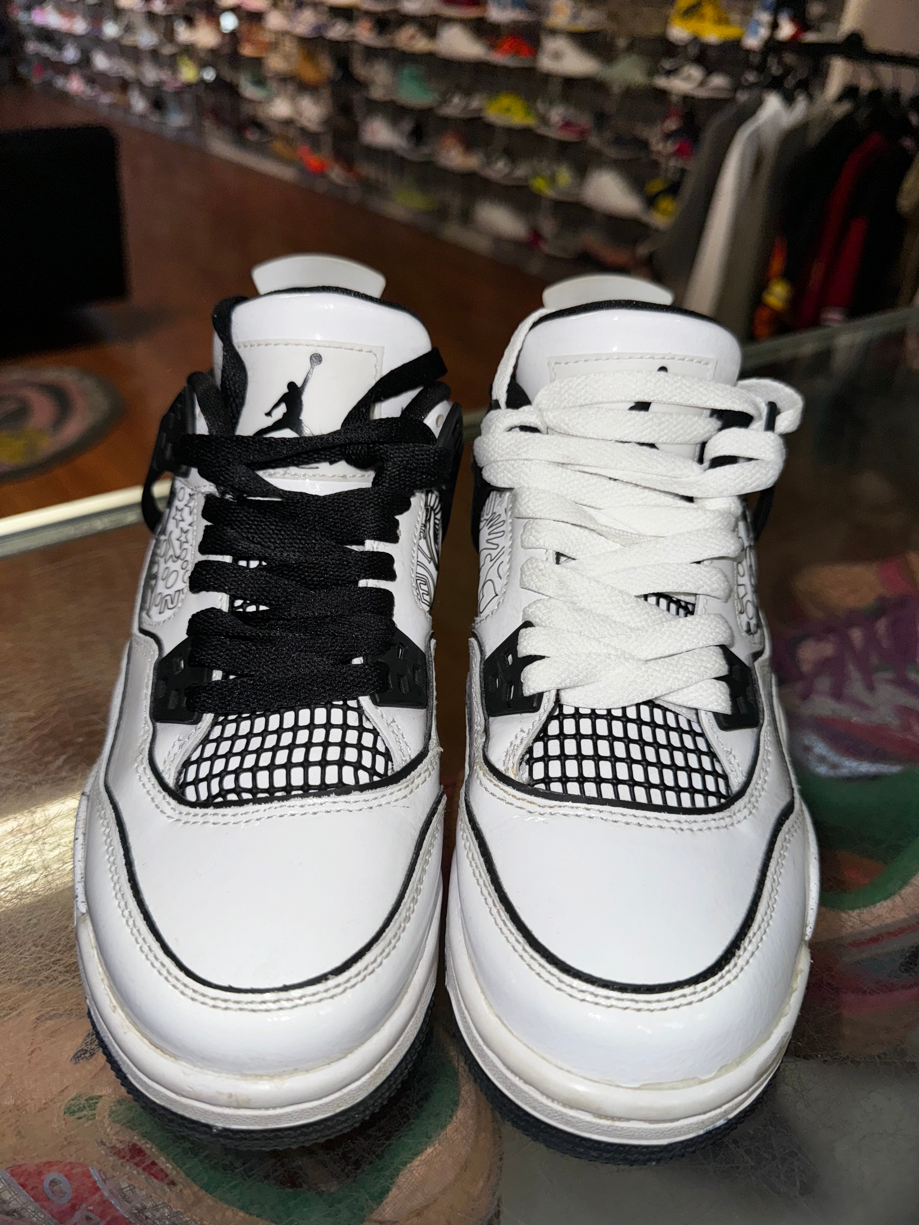 Size 4.5y Air Jordan 4 "DIY