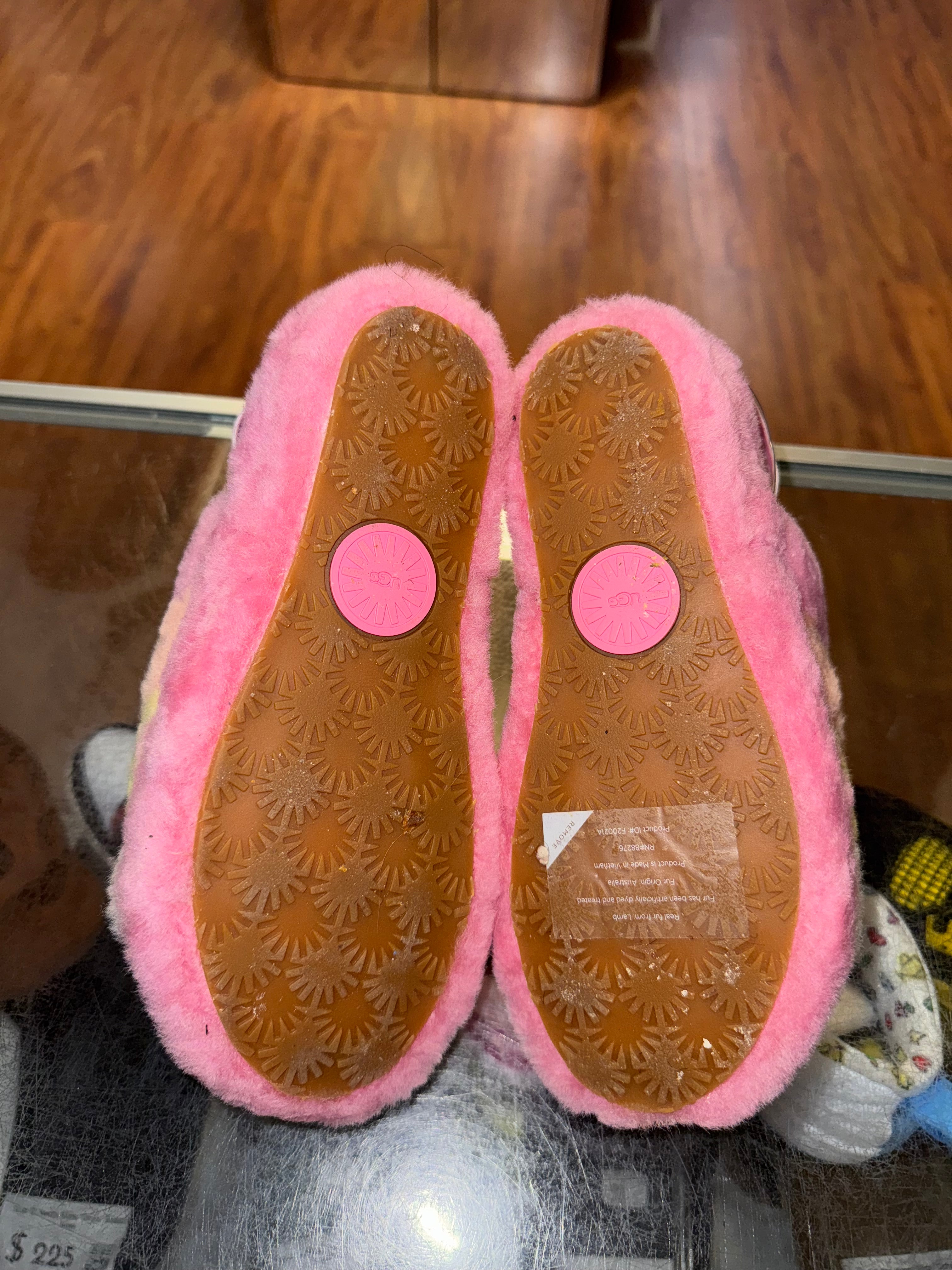 Size 4 (5W) UGG Fluff Yeah Slide "Multi Pink"