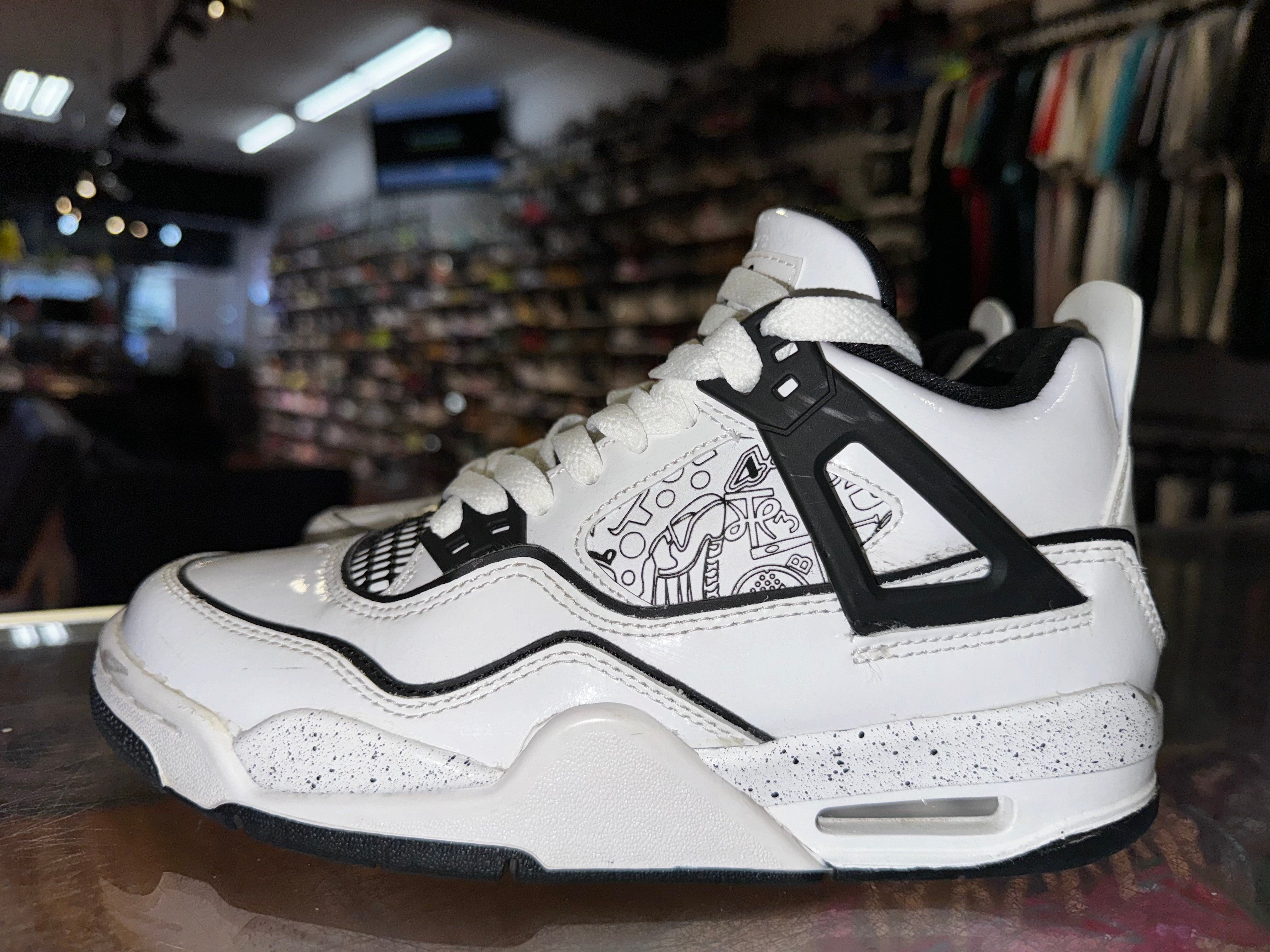 Size 4.5y Air Jordan 4 "DIY